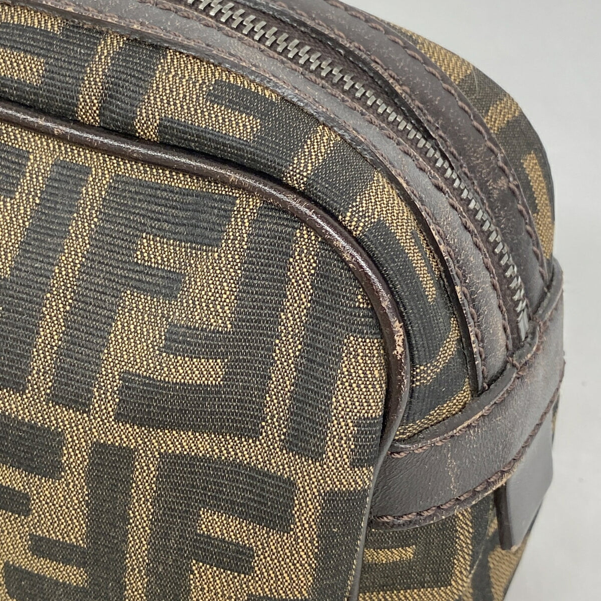 Fendi Brown Nylon Canvas Handbag (Pre-Owned)