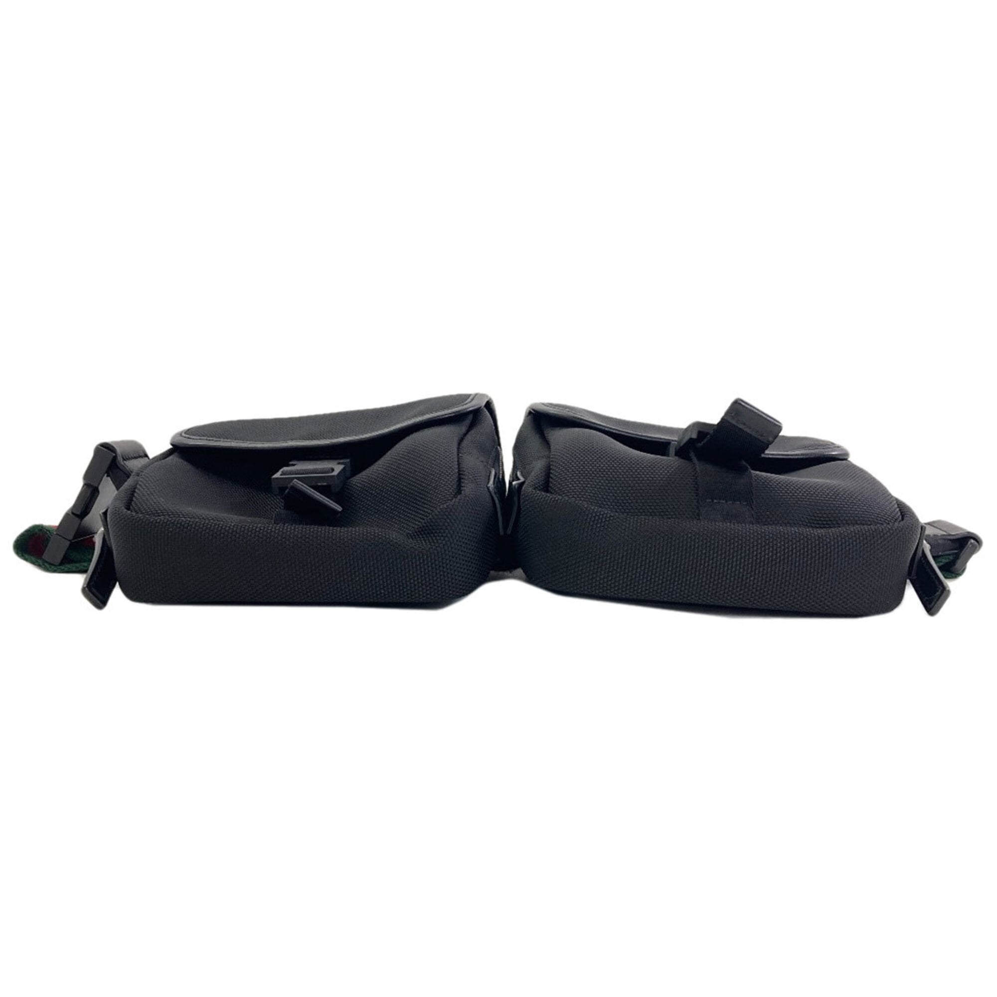 Gucci Sherry Line Black Nylon Canvas Sling Bag (Pre-Owned)