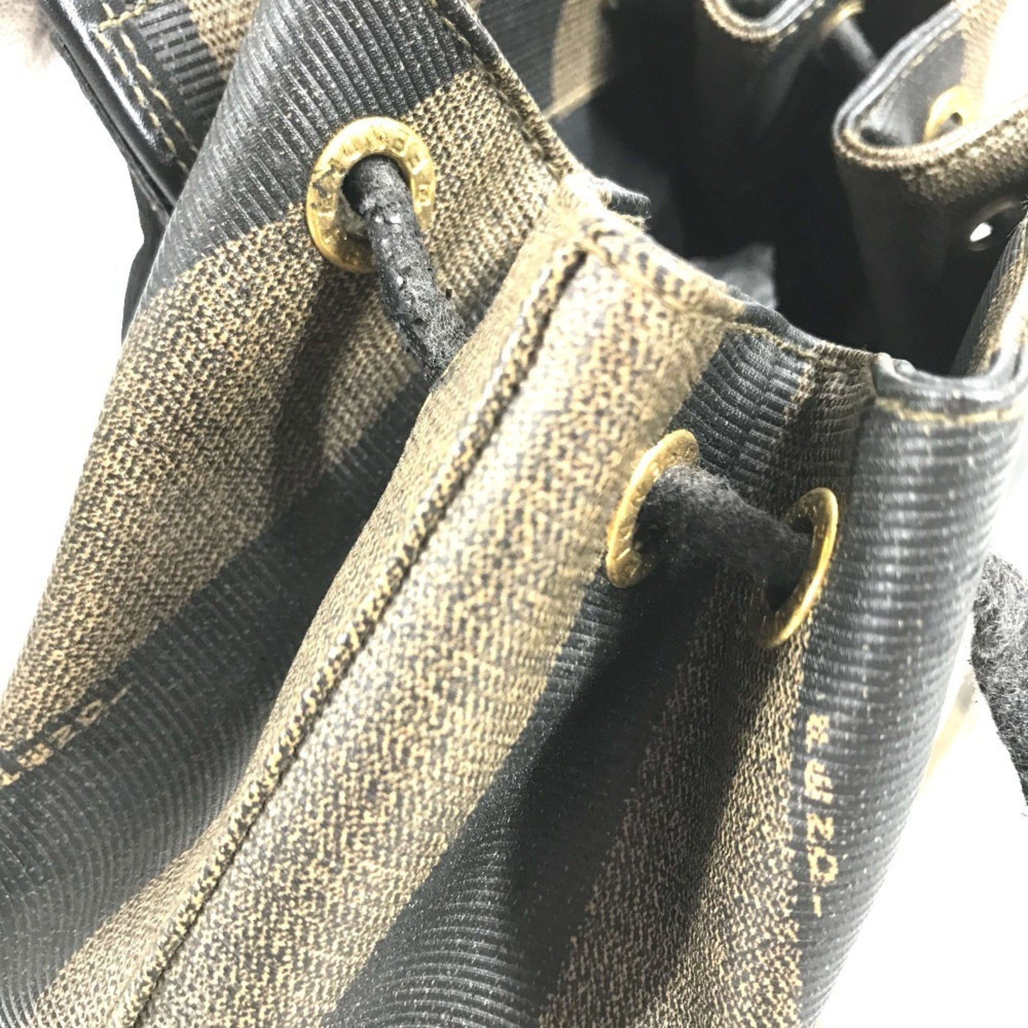 Fendi Black Khaki Pvc Leather Backpack (Pre-Owned)