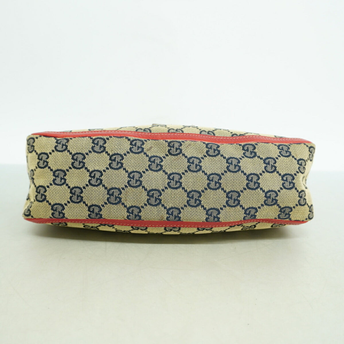 Gucci Navy Red Color Canvas Shoulder Bag (Pre-Owned)
