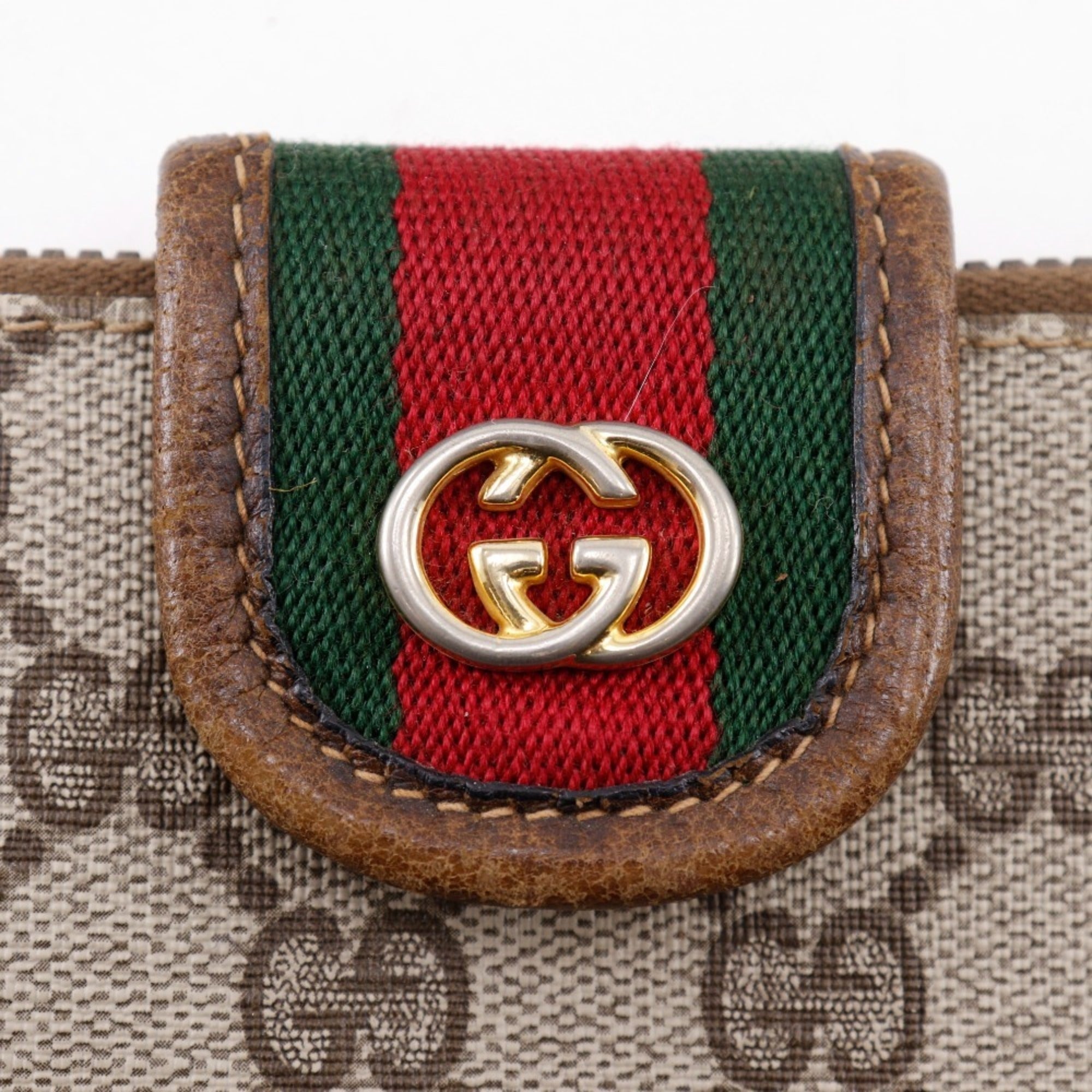 Gucci Sherry Line Brown Pvc Handbag (Pre-Owned)
