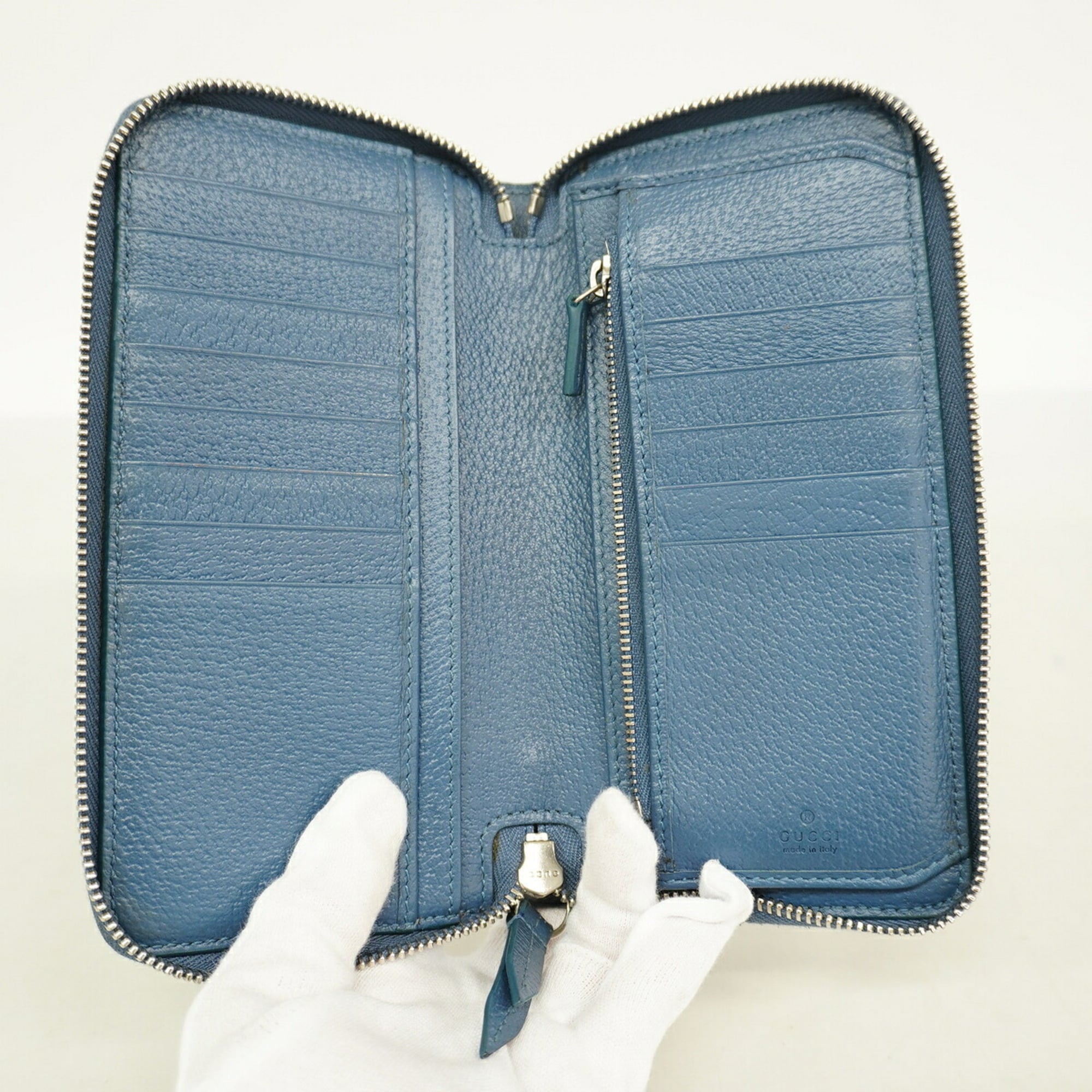 Gucci Black Blue Pvc Long Wallet (Bi-Fold) (Pre-Owned)