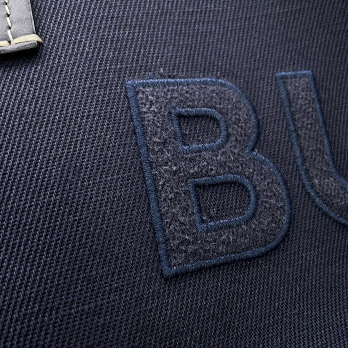 Burberry Navy Black Canvas Leather Handbag Tote Bag (Pre-Owned)