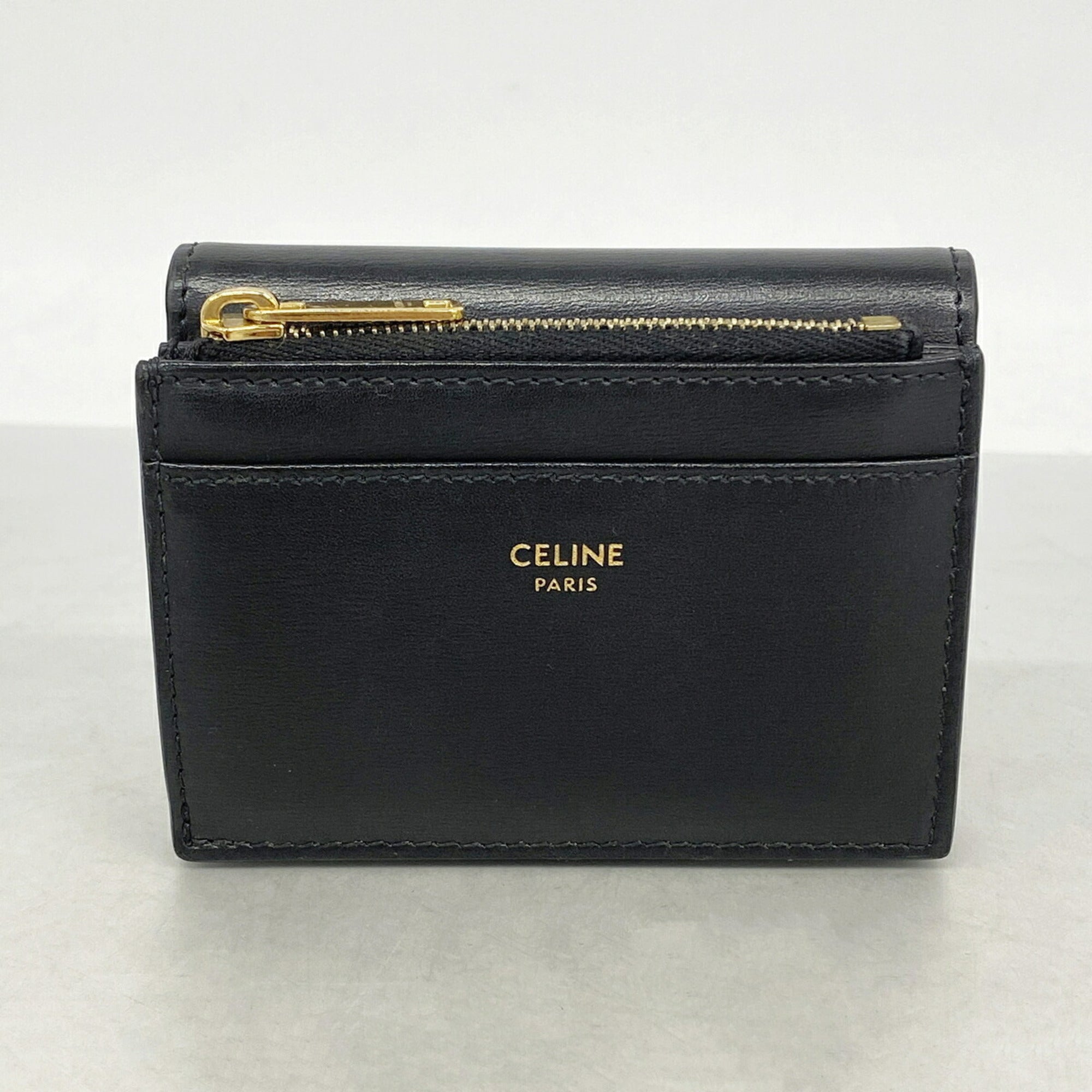 Celine Black Leather Wallet (Tri-Fold) (Pre-Owned)