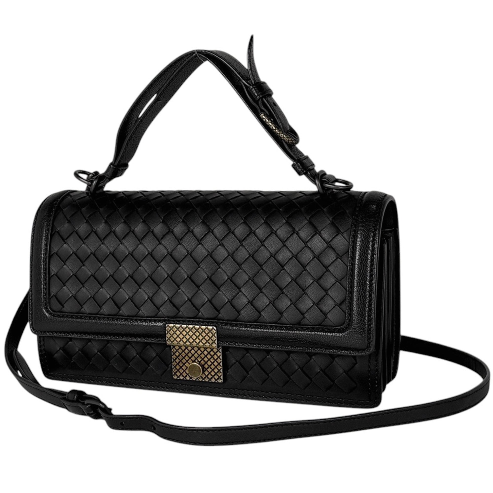 Bottega Veneta Black Leather Handbag (Pre-Owned)