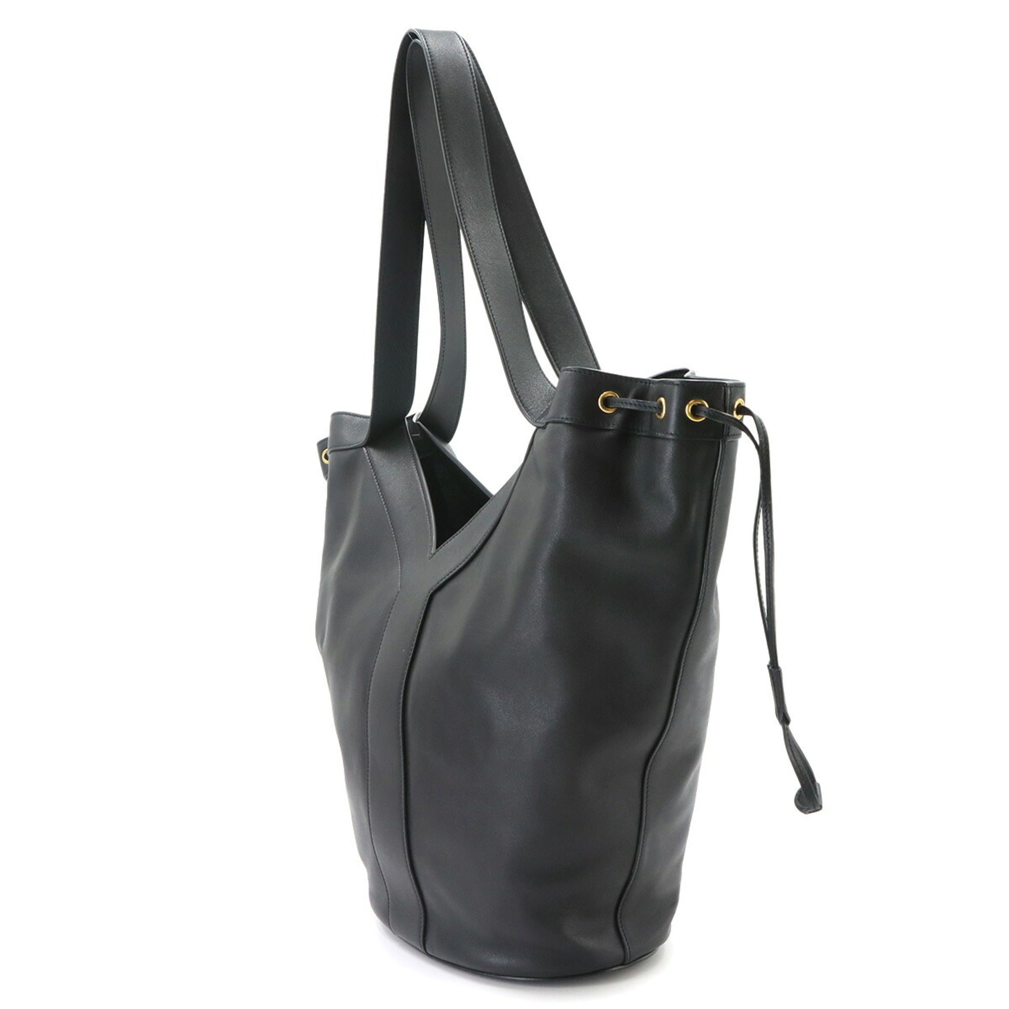 Saint Laurent Black Leather Handbag Tote Bag (Pre-Owned)