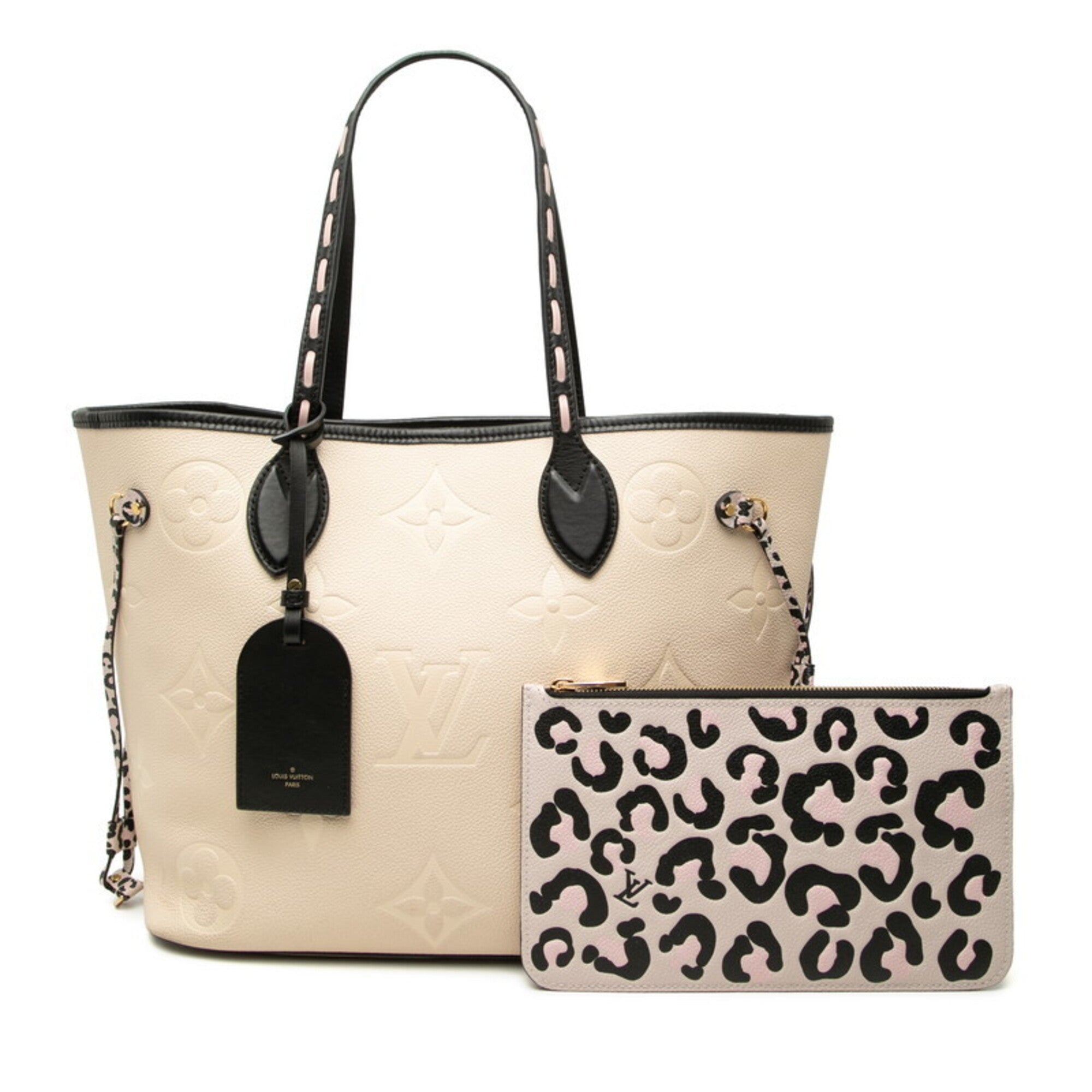 Louis Vuitton Ivory Pink Leather Pouch Shoulder Bag Tote Bag (Pre-Owned)