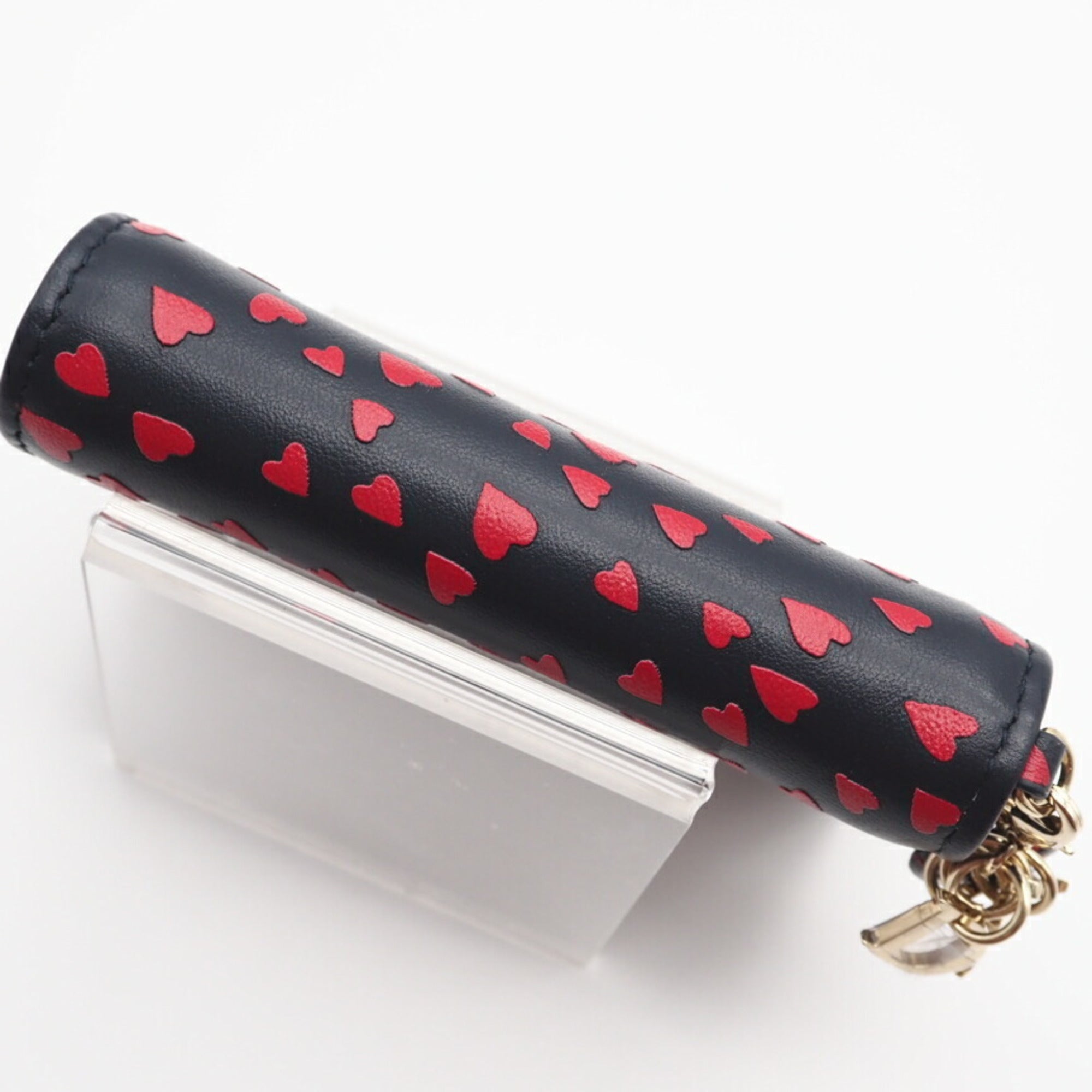 Christian Dior Navy Red Color Leather Wallet (Bi-Fold) (Pre-Owned)