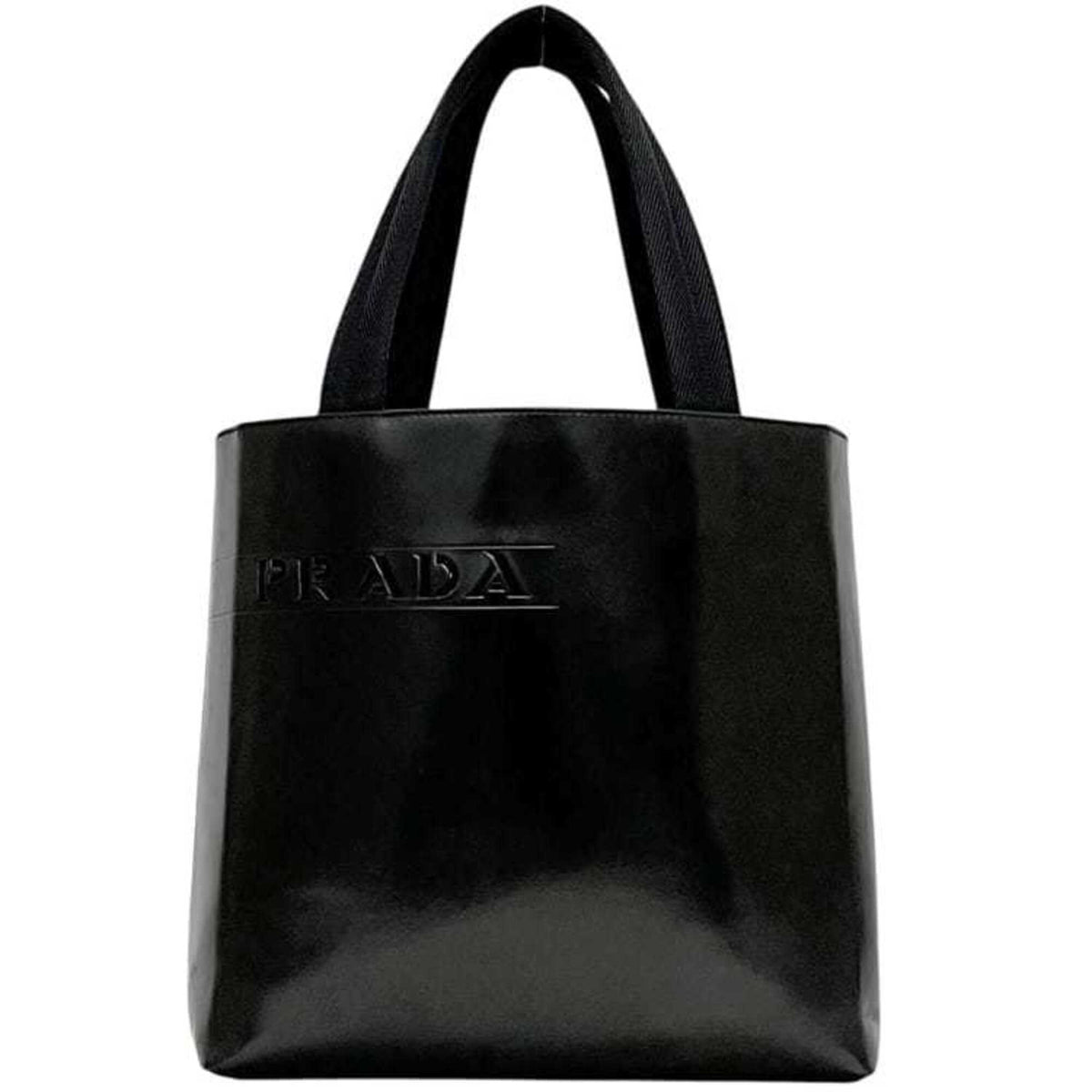 Prada Black Leather Handbag Tote Bag (Pre-Owned)