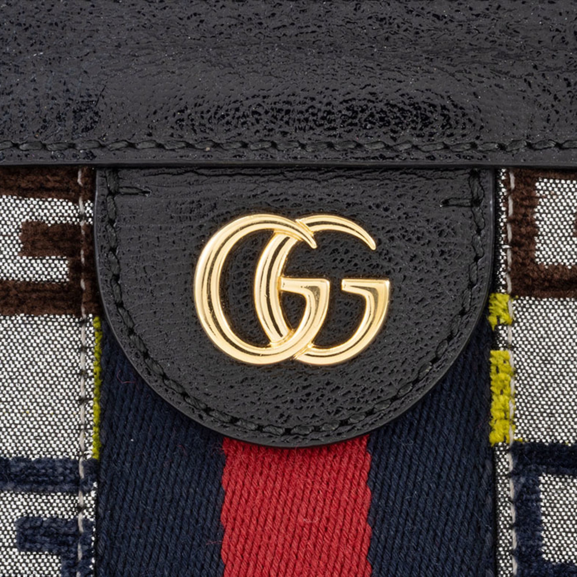 Gucci Multi-Color Canvas Leather Shoulder Bag (Pre-Owned)