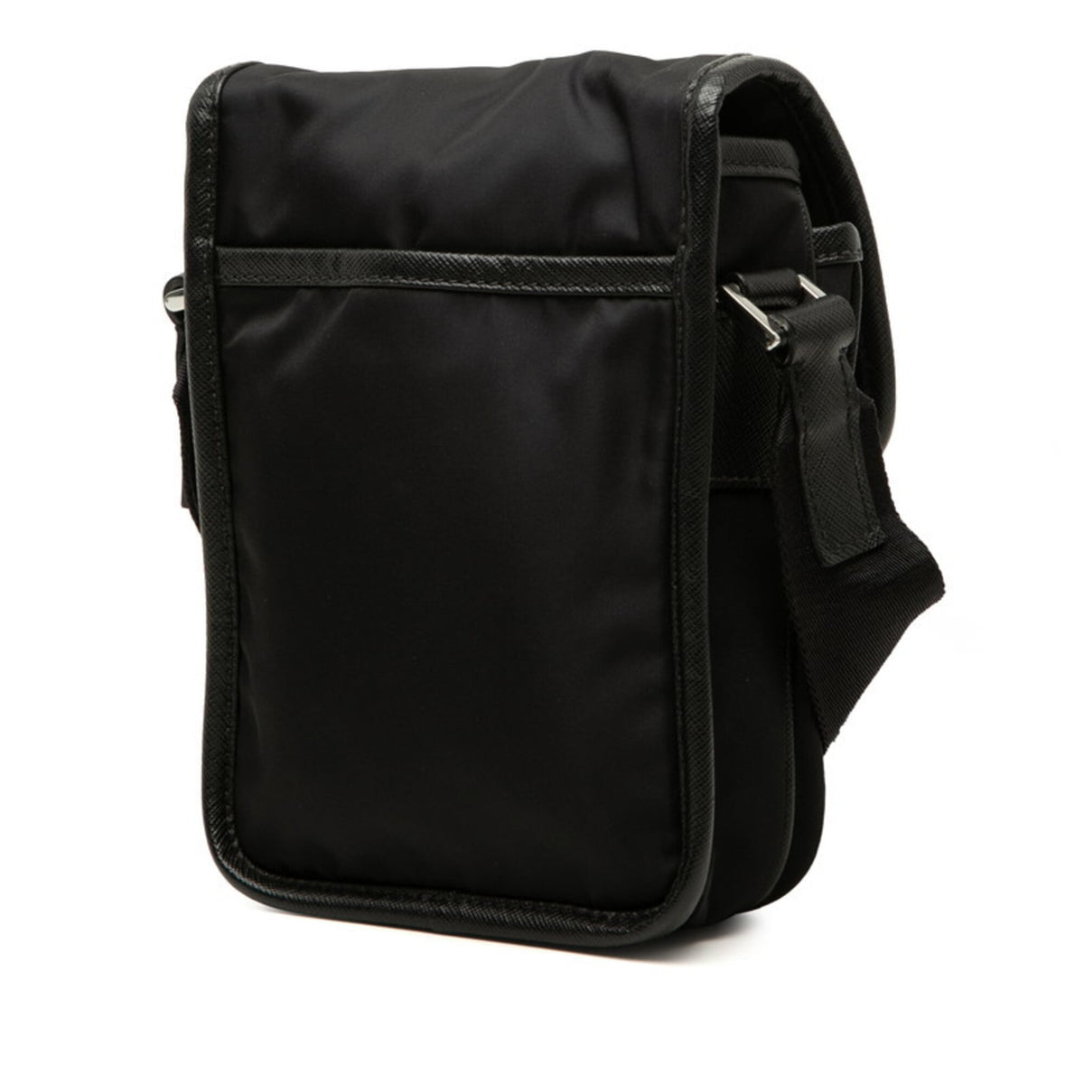 Prada Black Nylon Leather Pouch Shoulder Bag (Pre-Owned)