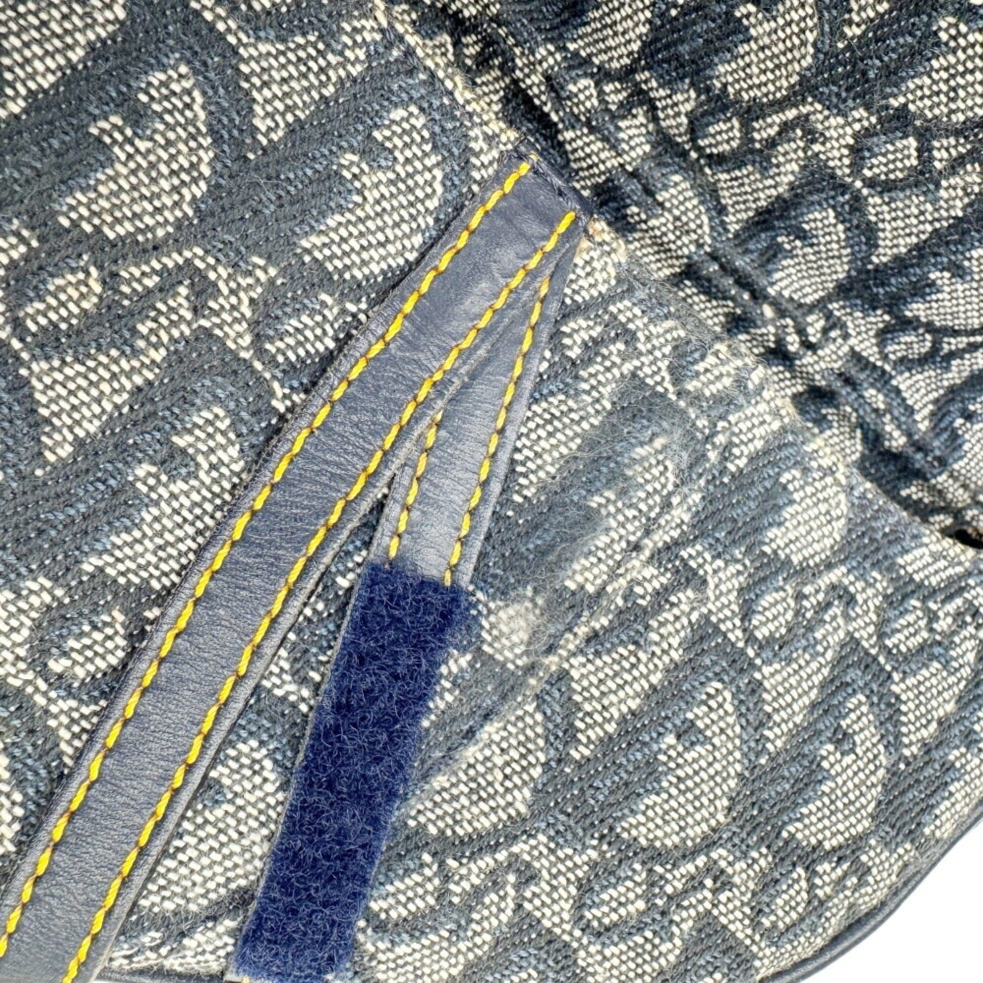 Christian Dior Navy Canvas Saddle Bag Shoulder Bag (Pre-Owned)