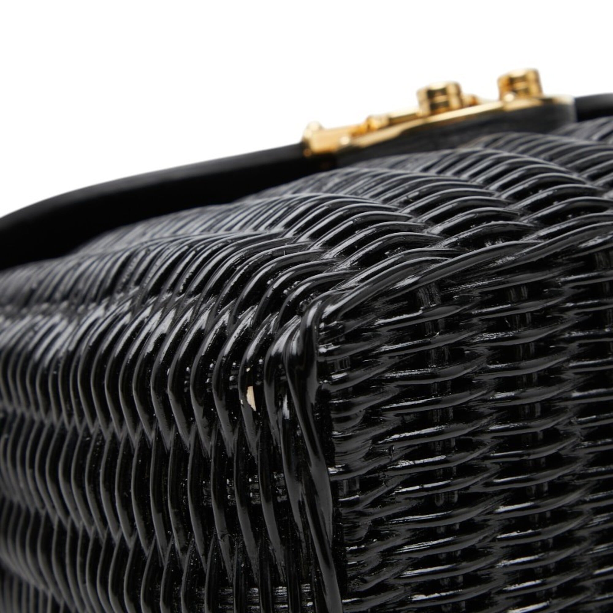 Miu Miu Black Leather Wisteria Vine Shoulder Bag (Pre-Owned)