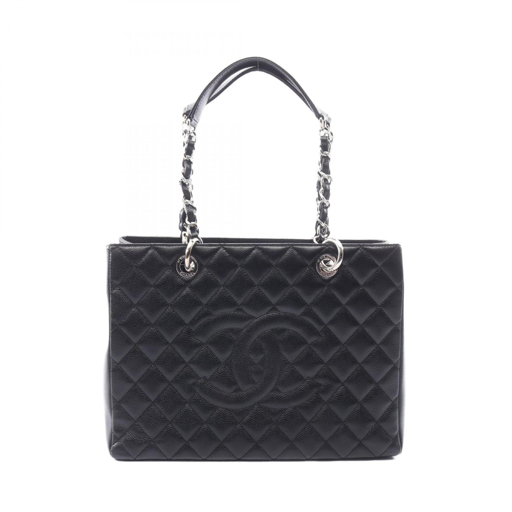 Chanel Black Grained Calfskin Handbag Tote Bag (Pre-Owned)