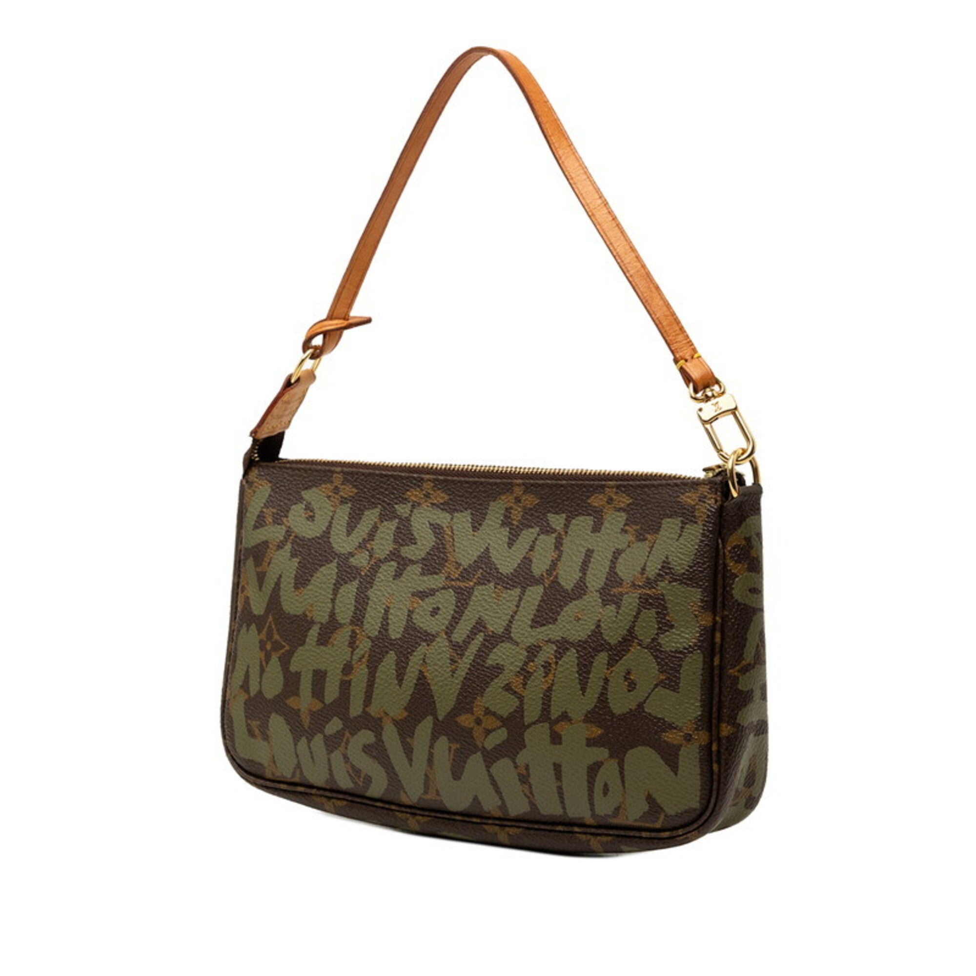 Louis Vuitton Brown Khaki Pvc Leather Handbag Pochette Pouch Shoulder Bag (Pre-Owned)