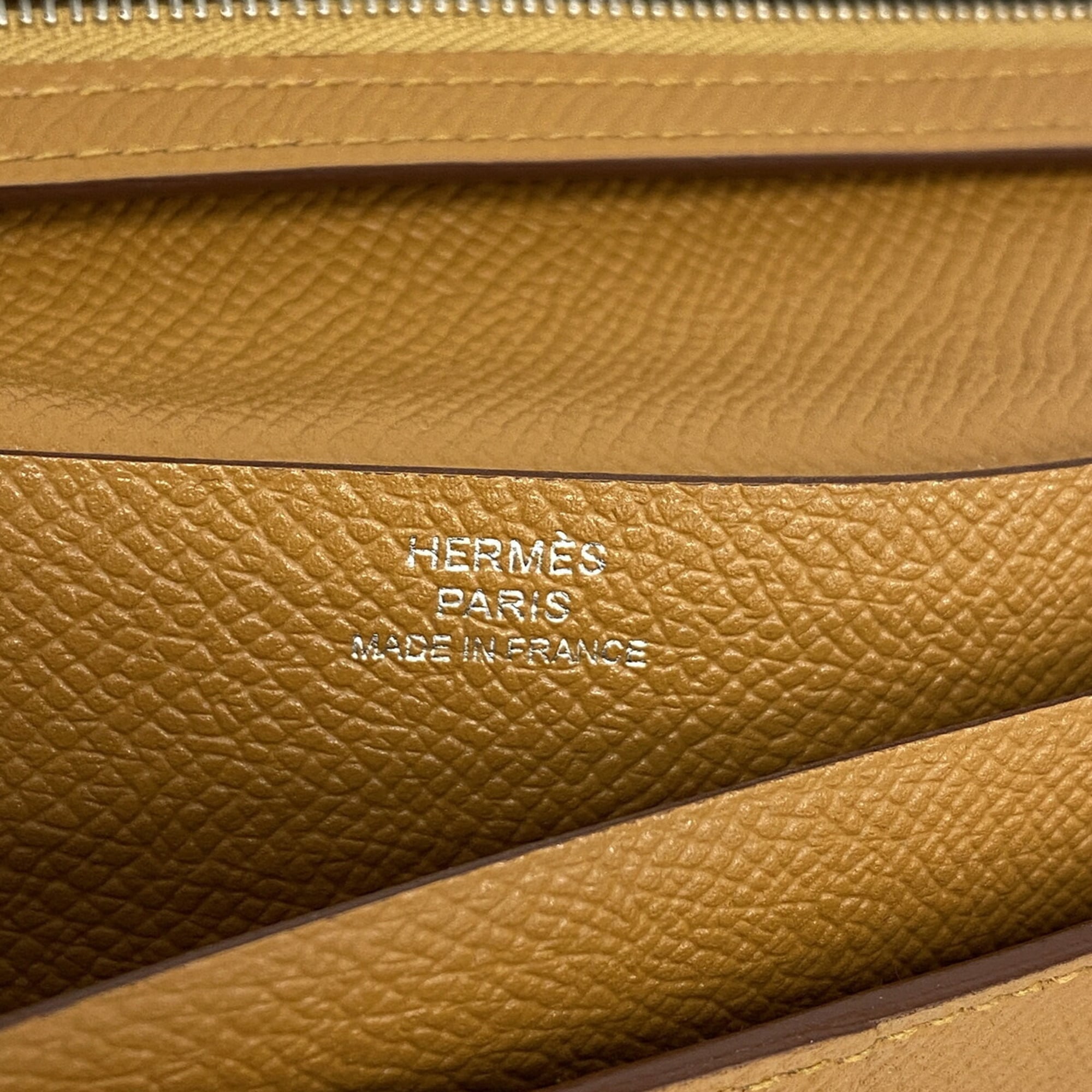 Hermes Caramel Tadelakt Leather Epsom Leather Leather Long Wallet (Bi-Fold) (Pre-Owned)