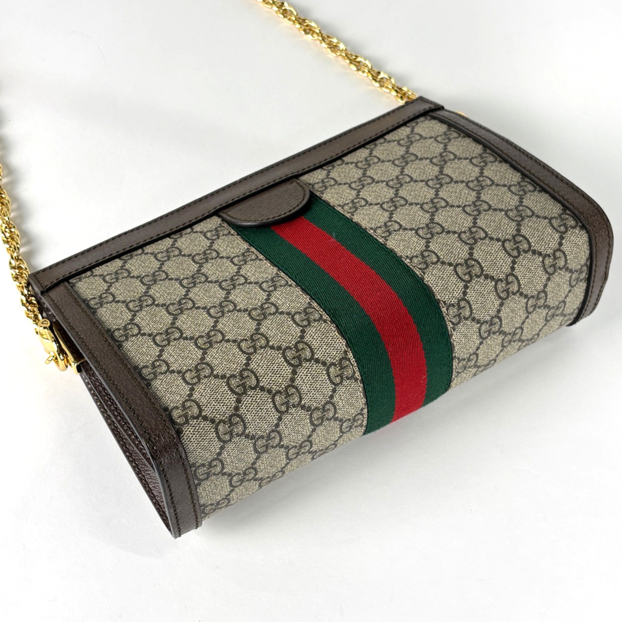Gucci Beige Brown Gg Supreme Shoulder Bag (Pre-Owned)