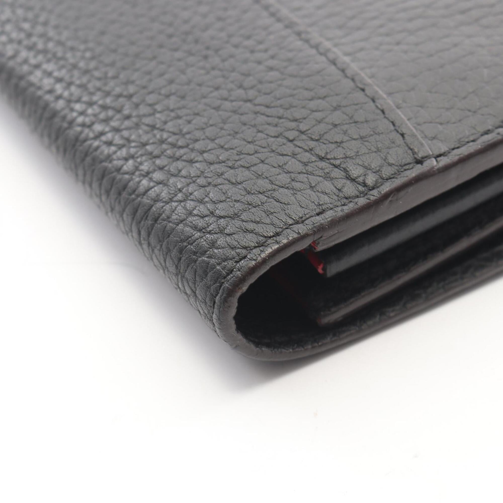 Louis Vuitton Black Leather Long Wallet (Bi-Fold) (Pre-Owned)