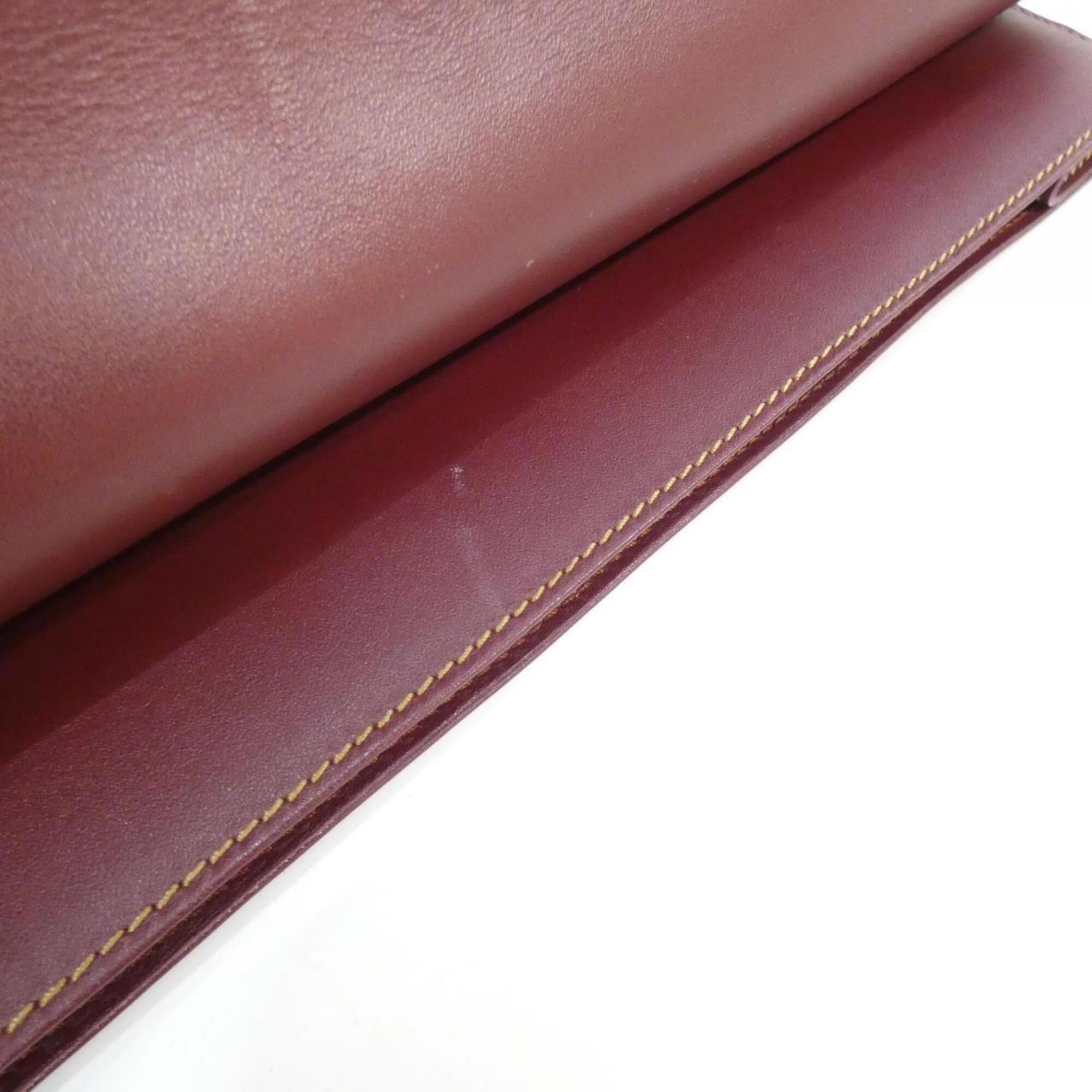 Cartier Bordeaux Leather Handbag (Pre-Owned)