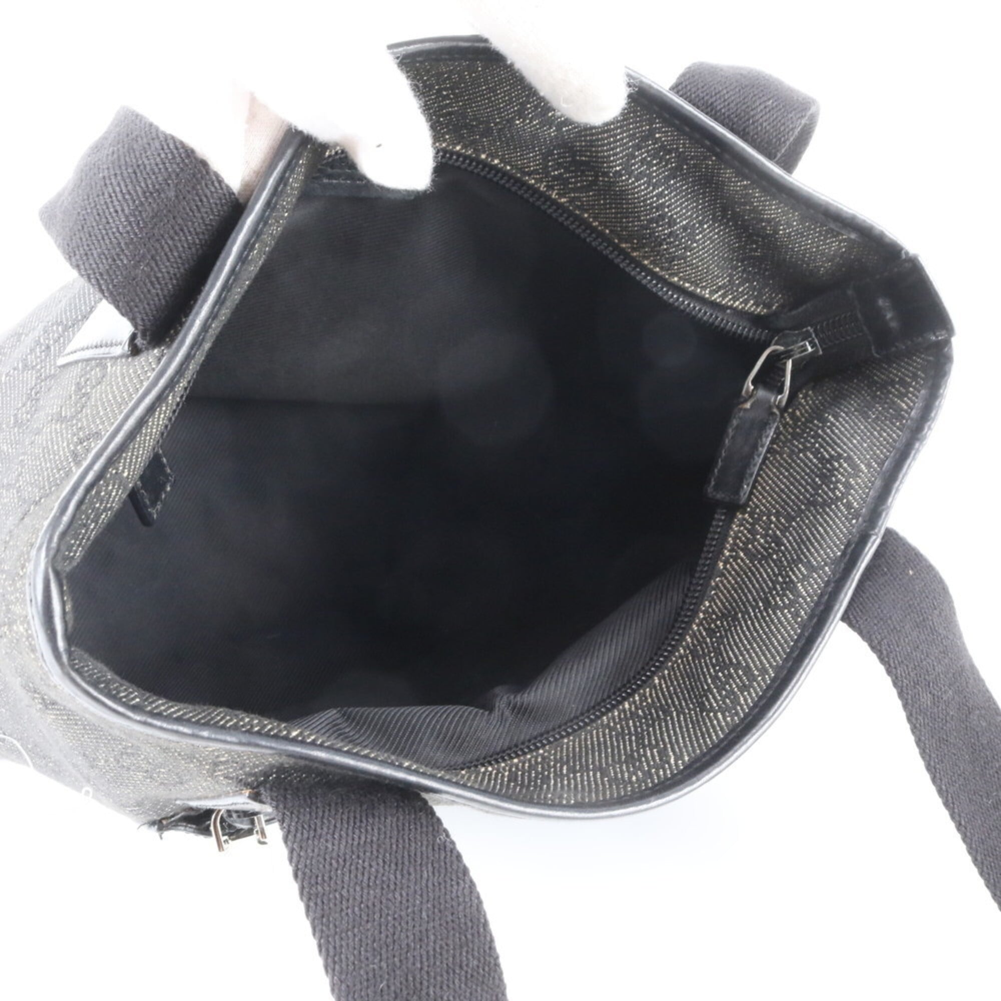 Gucci Gg Canvas Black Gg Canvas Handbag Tote Bag (Pre-Owned)