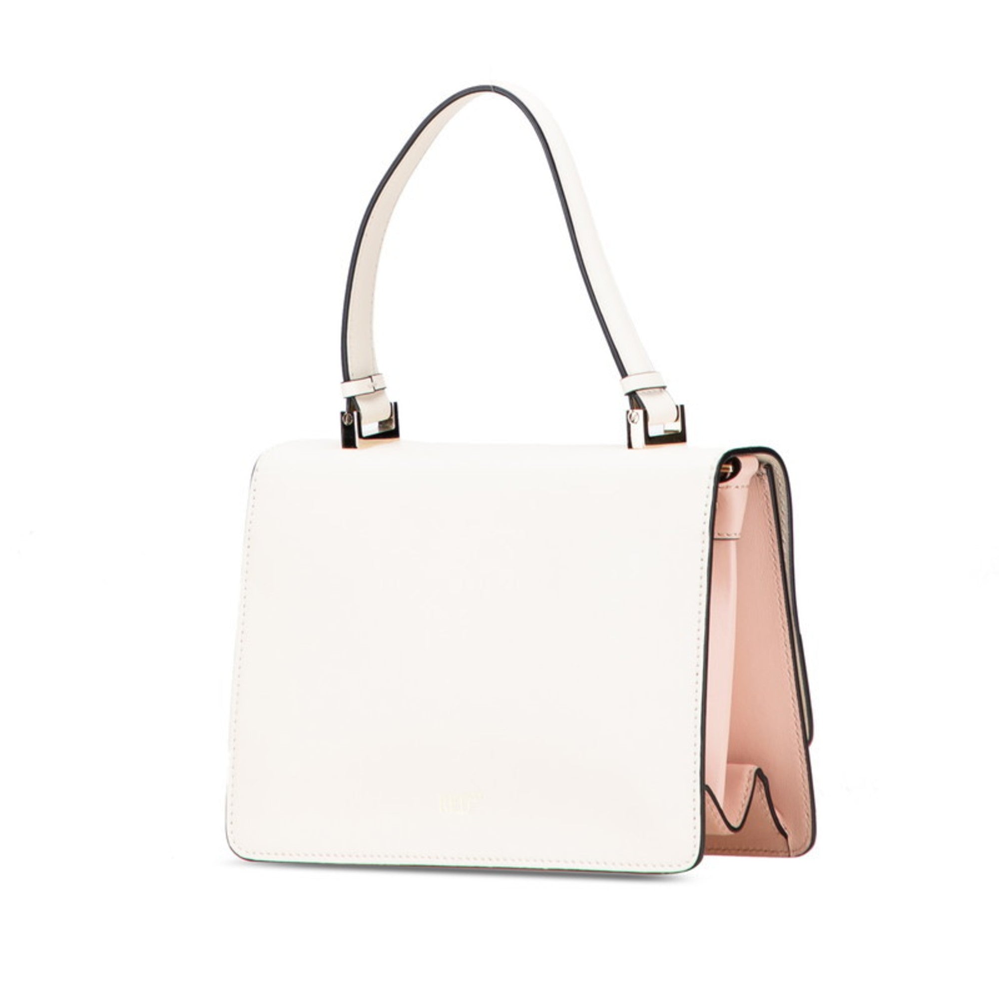 Valentino Pink White Leather Handbag Shoulder Bag (Pre-Owned)