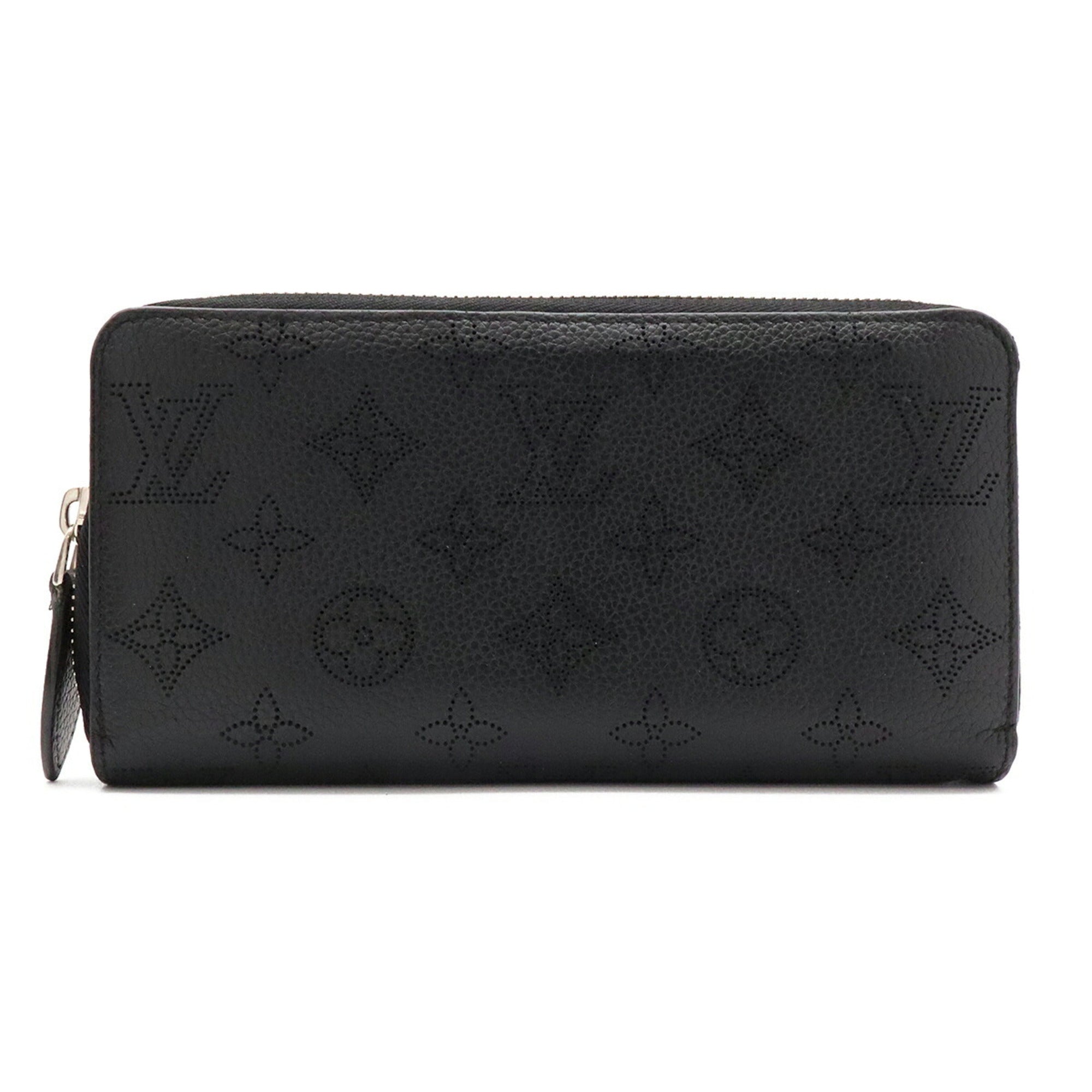 Louis Vuitton Noir Leather Long Wallet (Bi-Fold) (Pre-Owned)