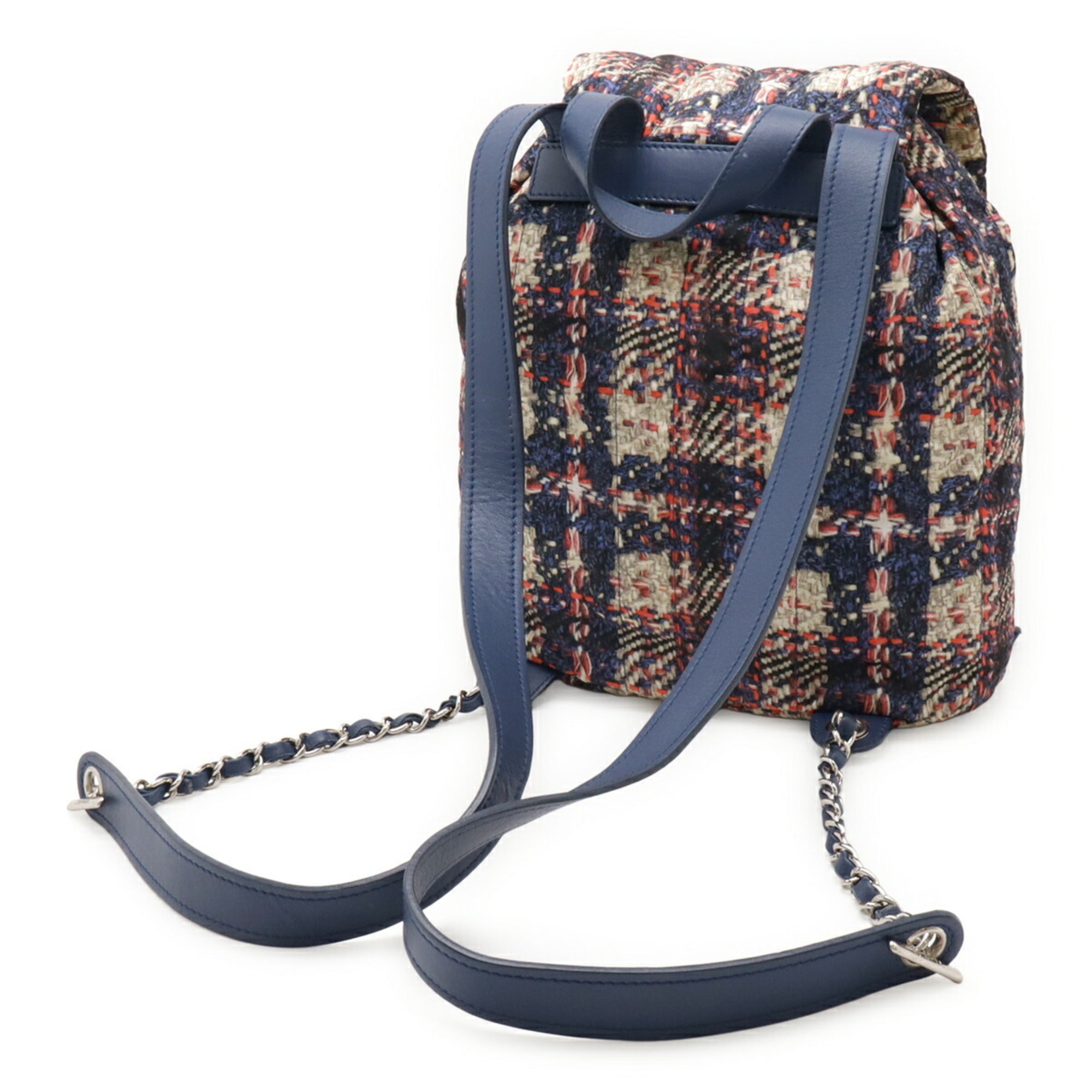 Chanel Blue Pink Nylon Leather Backpack (Pre-Owned)