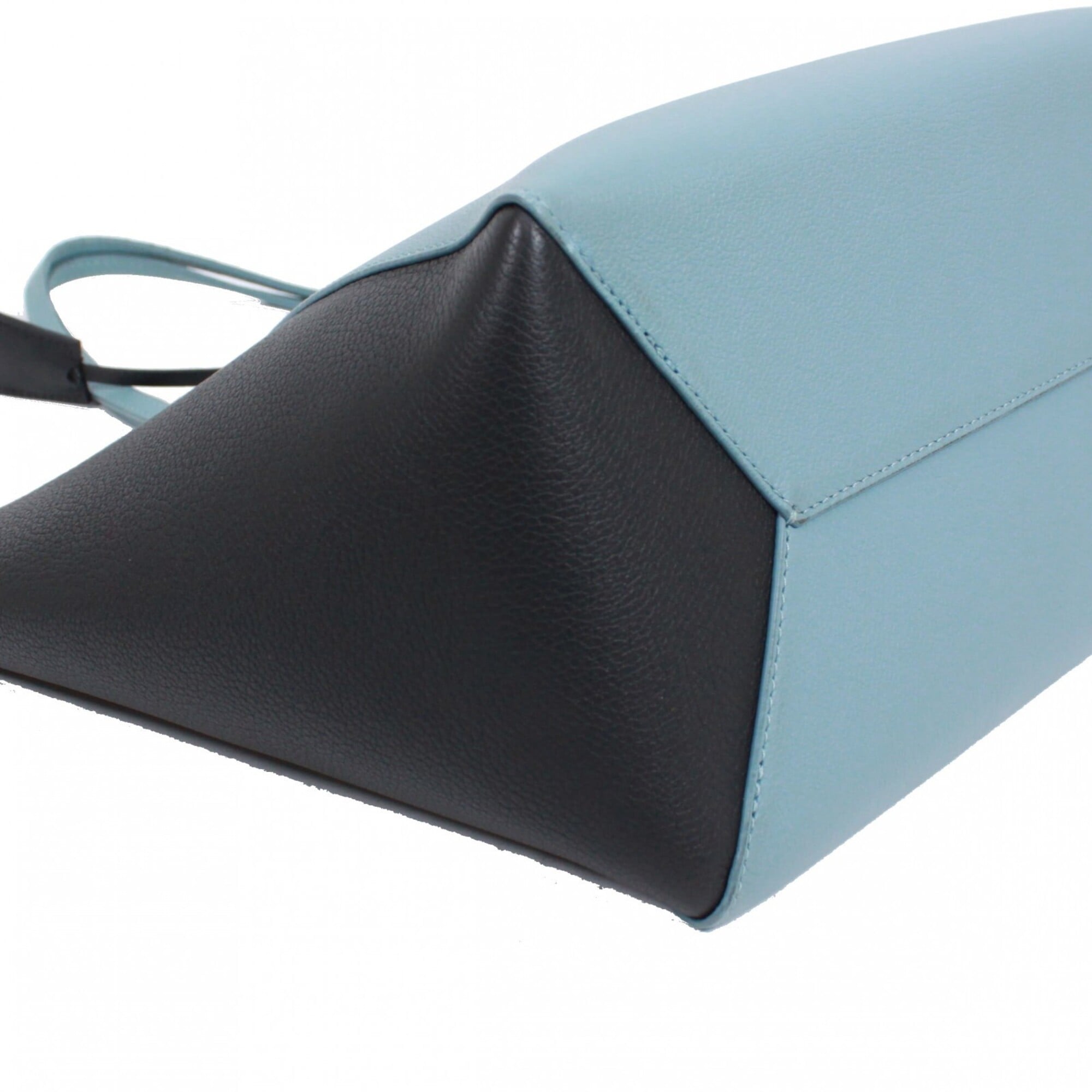 Louis Vuitton Black Blue Leather Handbag Tote Bag (Pre-Owned)