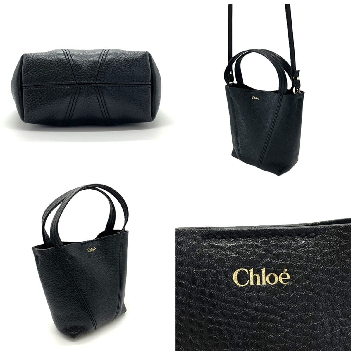 Chloé Black Leather Tote Bag (Pre-Owned)