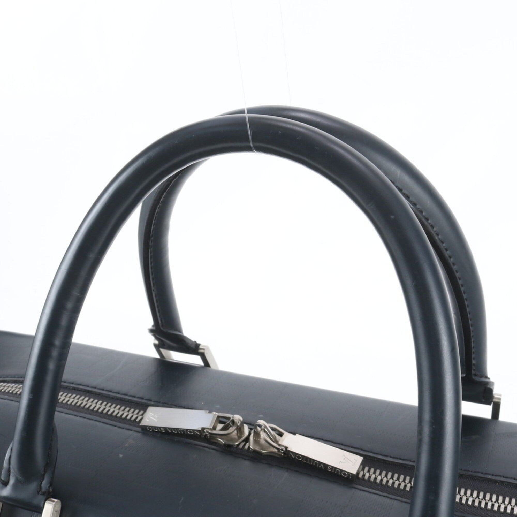 Louis Vuitton Marine Blue Leather Boston Bag Tote Bag (Pre-Owned)