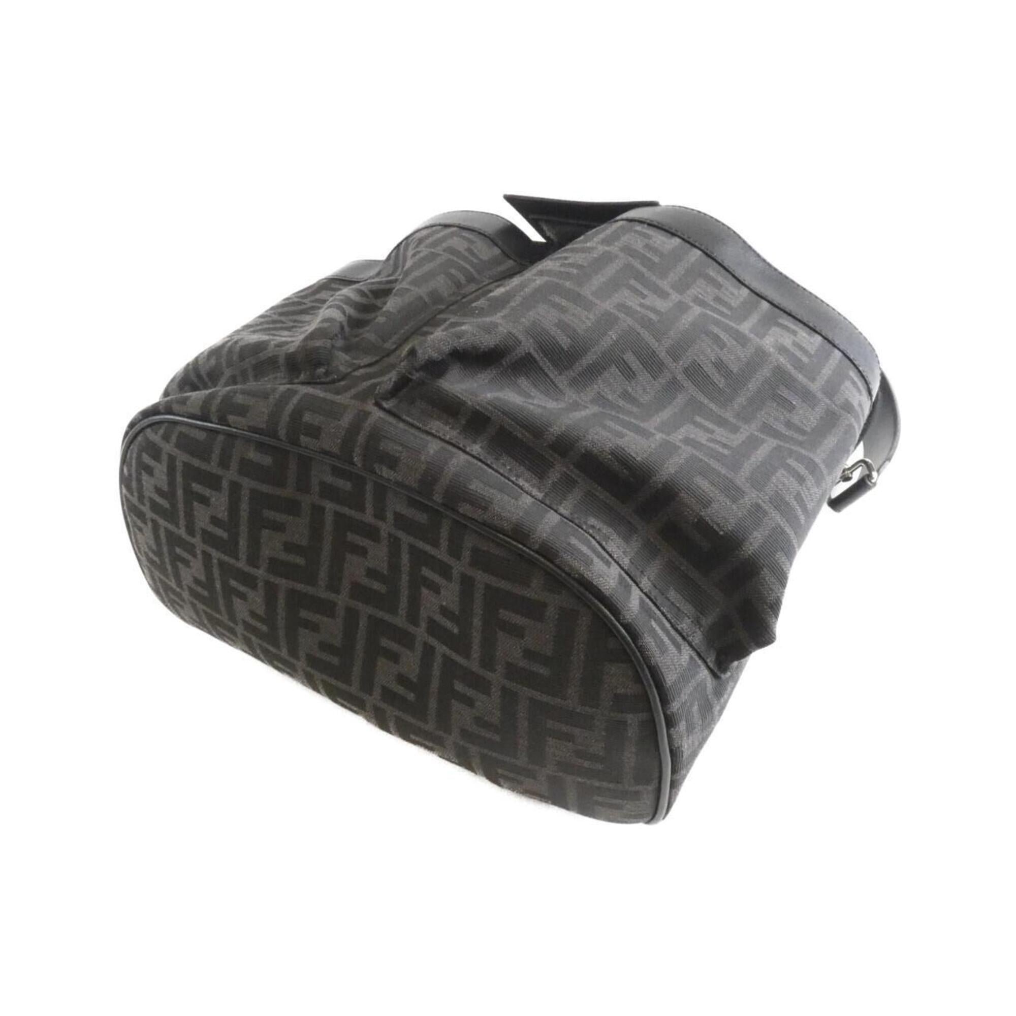 Fendi Black Canvas Leather Backpack (Pre-Owned)