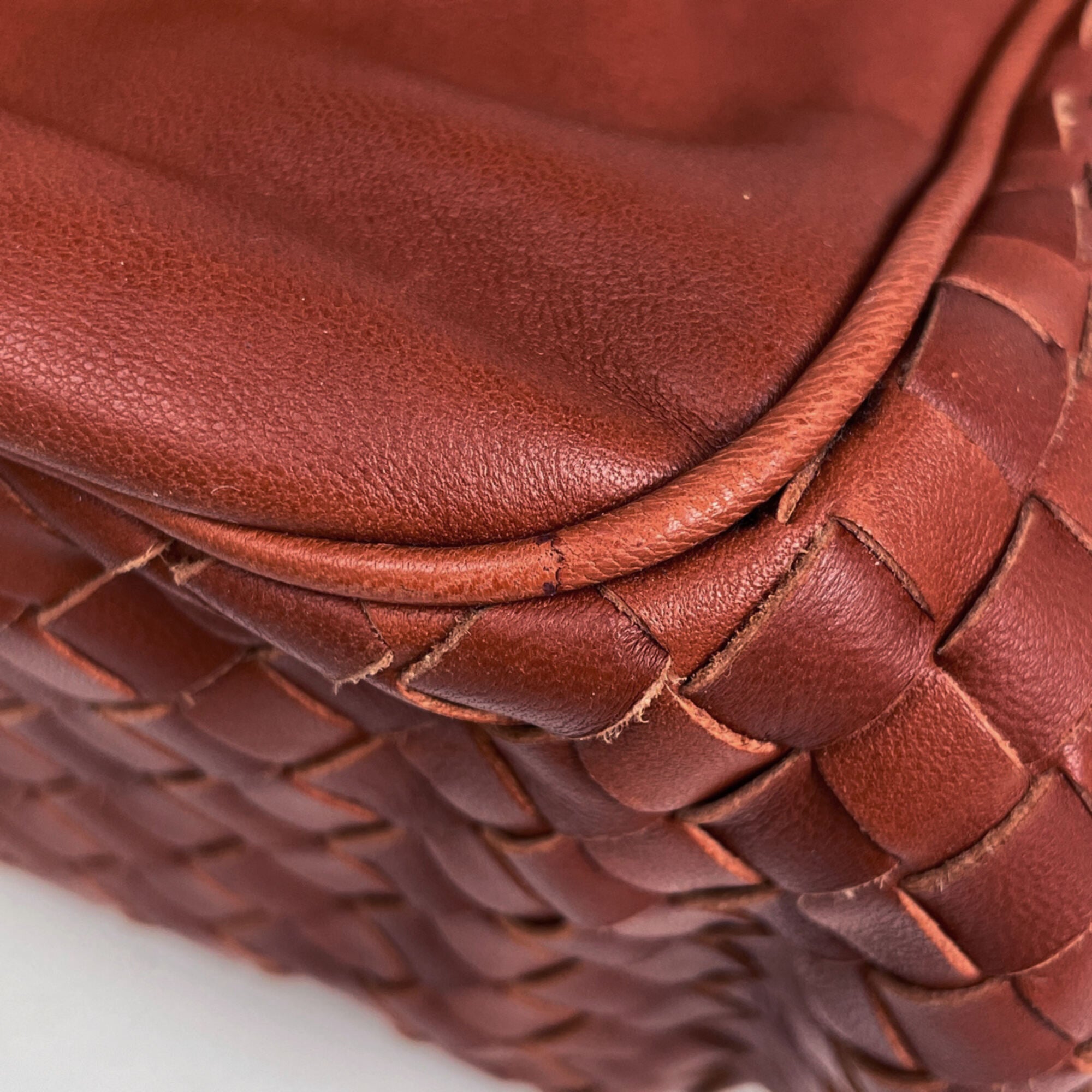 Bottega Veneta Brown Leather Handbag Shoulder Bag (Pre-Owned)