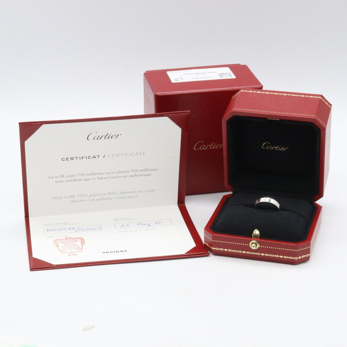 Cartier White Gold White Gold (18K) Band Ring (Pre-Owned)
