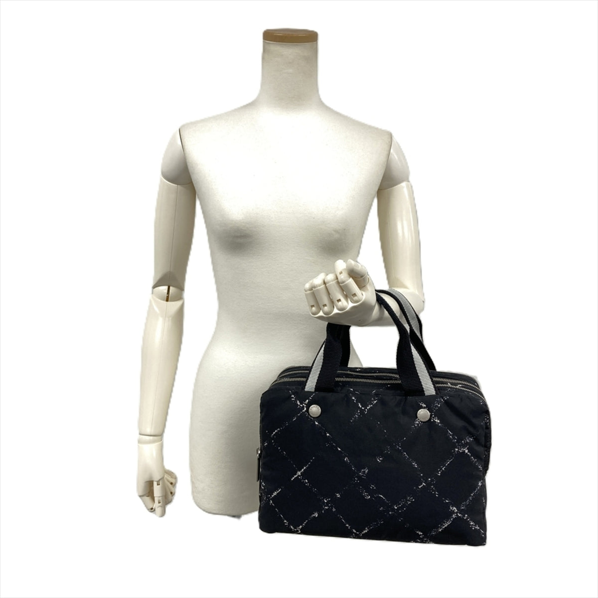 Chanel New Travel Line Black Nylon Handbag (Pre-Owned)