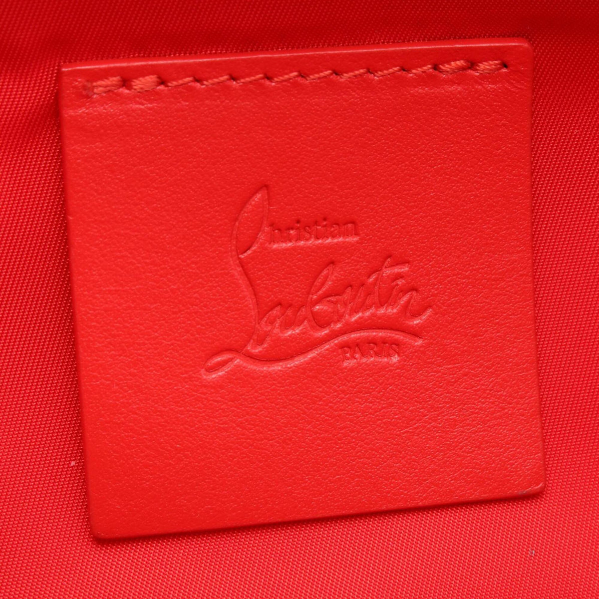 Christian Louboutin Black Multi-Color Red Color Nylon Leather Rubber Backpack Handbag (Pre-Owned)