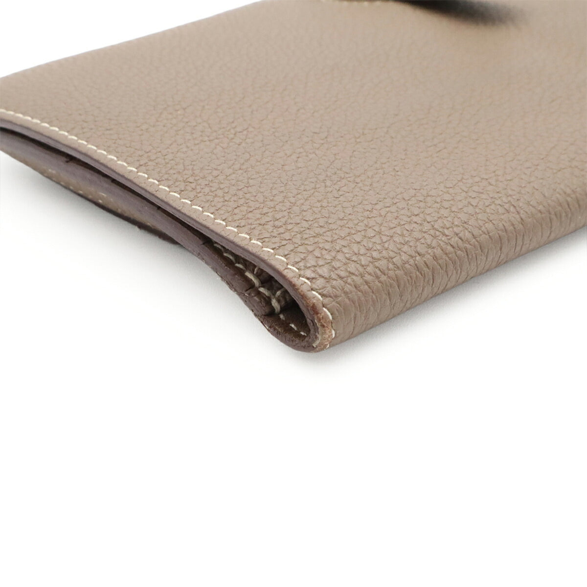 Hermes Etoupe Gray Togo Leather Long Wallet (Bi-Fold) (Pre-Owned)