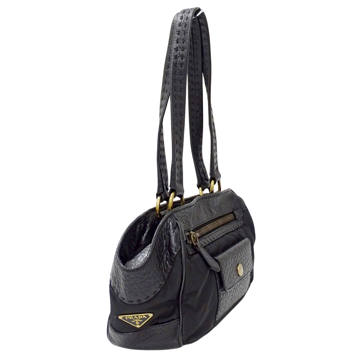 Prada Black Nylon Handbag Tote Bag (Pre-Owned)