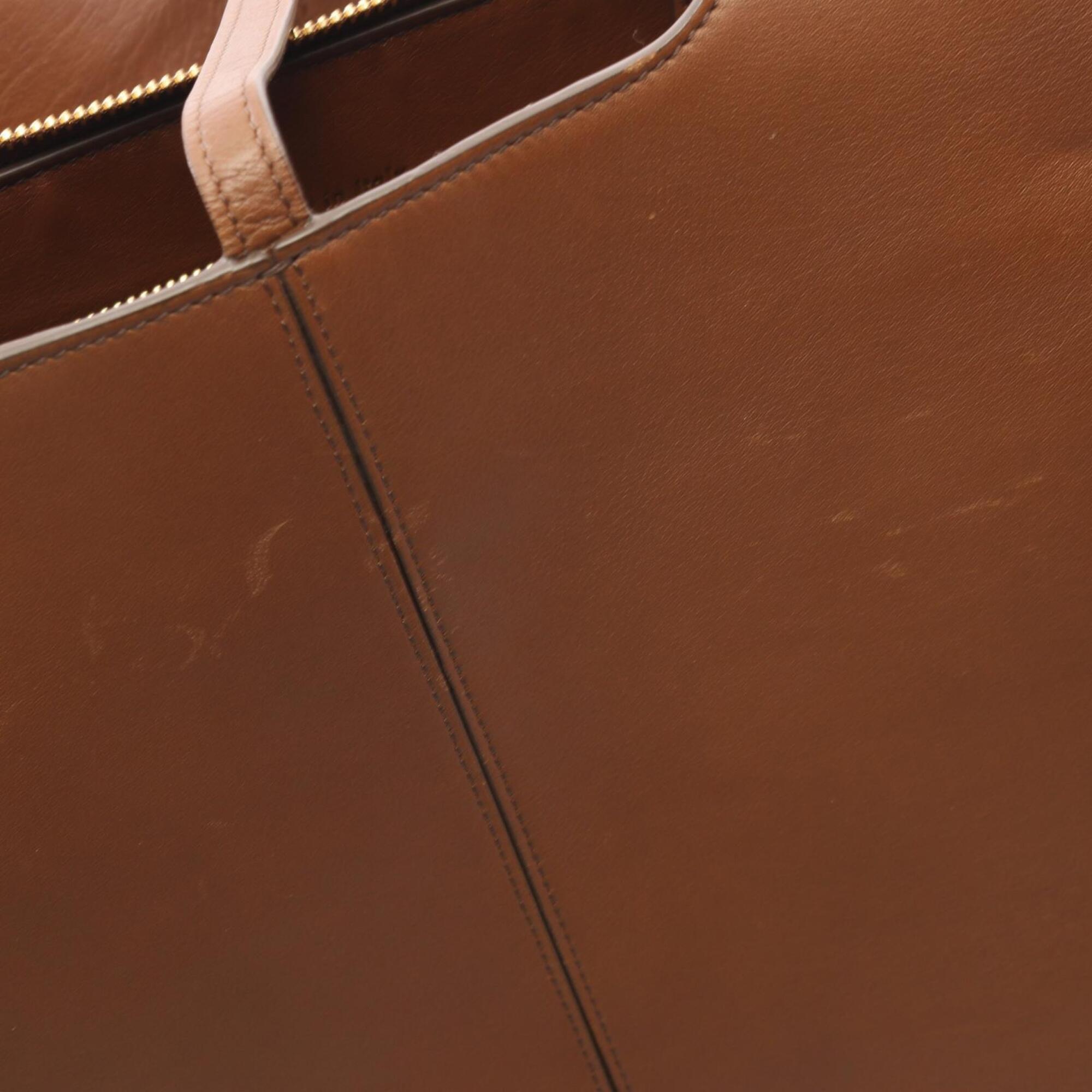 Celine Brown Leather Handbag Tote Bag (Pre-Owned)