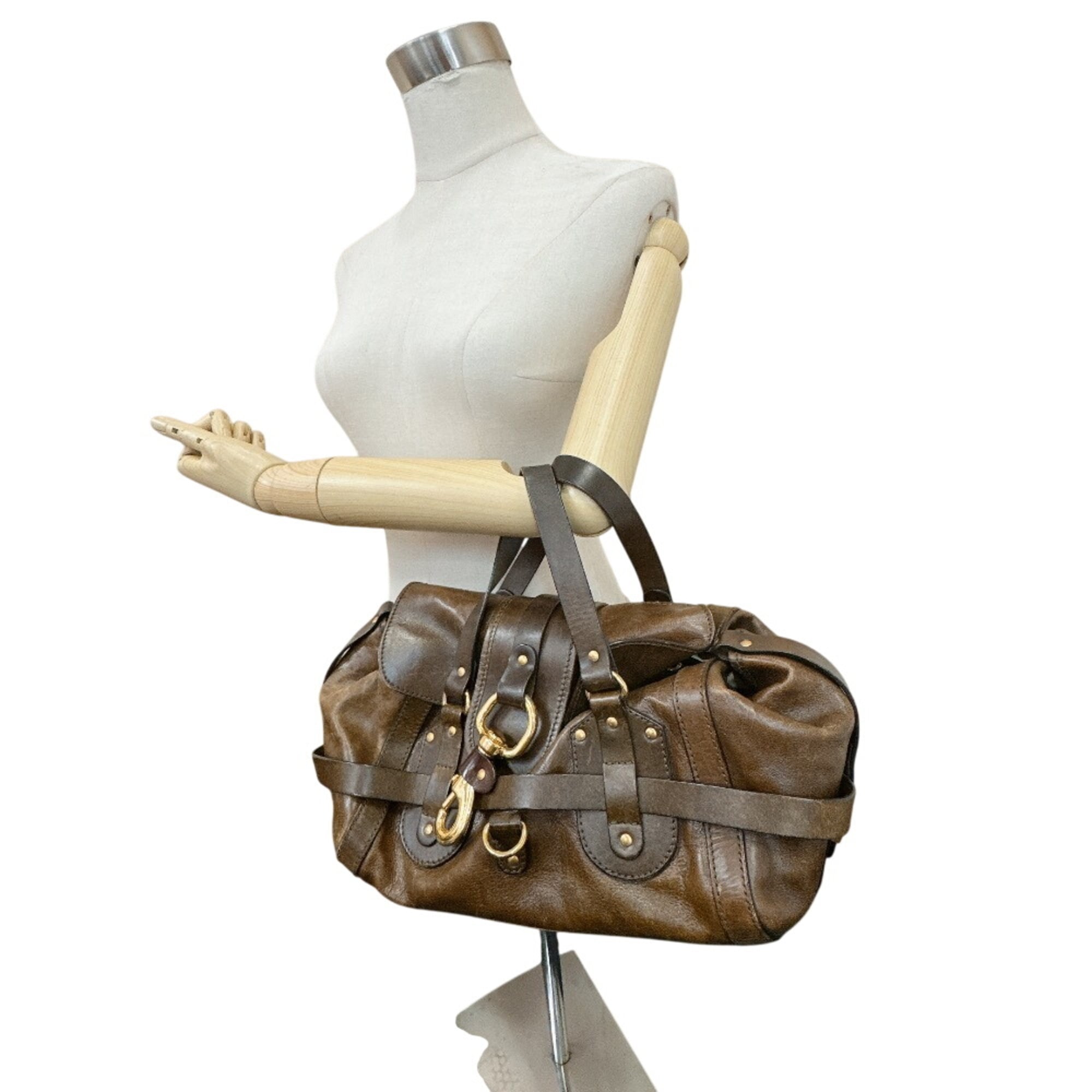 Chloé Brown Leather Handbag Tote Bag (Pre-Owned)