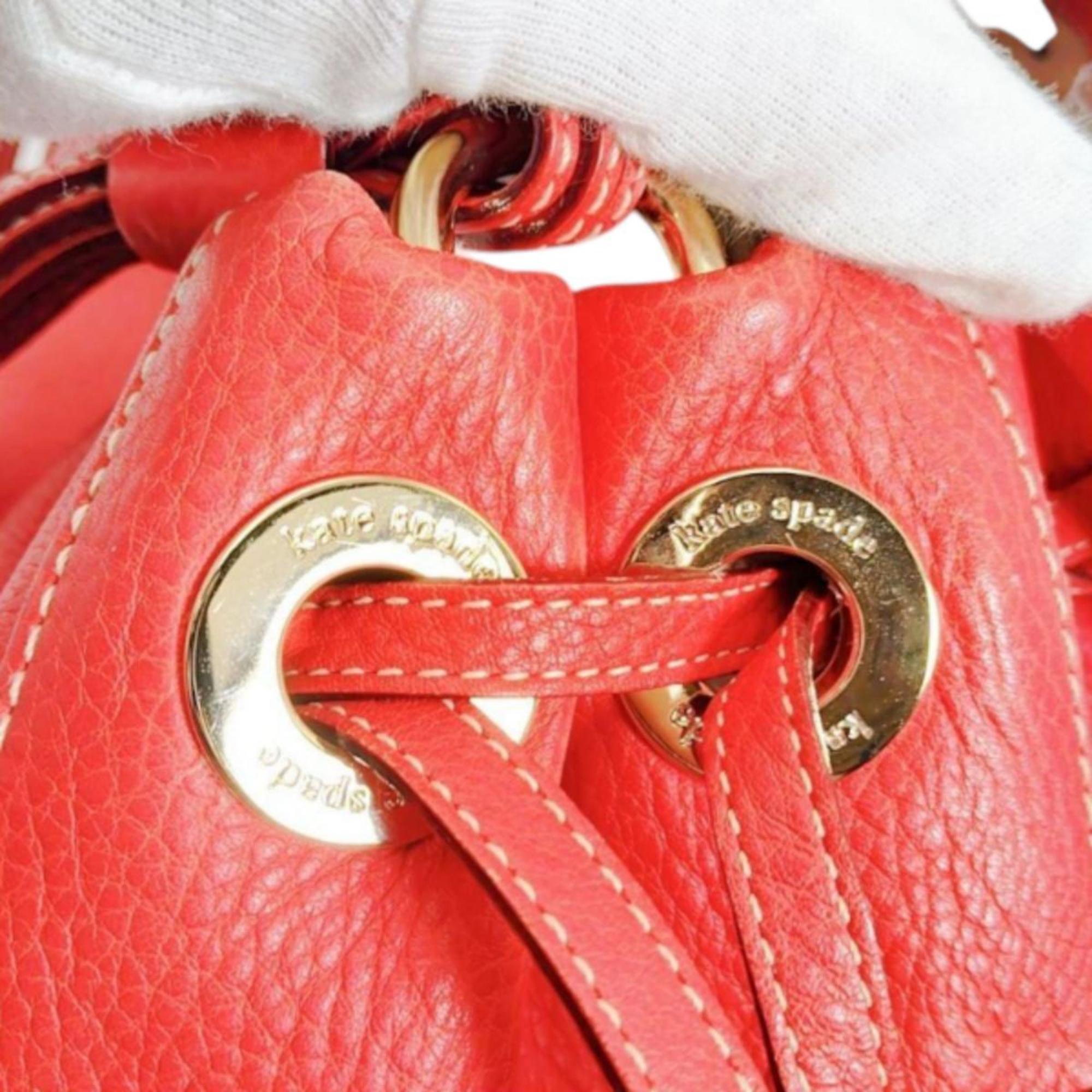 Kate Spade Red Color Leather Handbag Tote Bag (Pre-Owned)