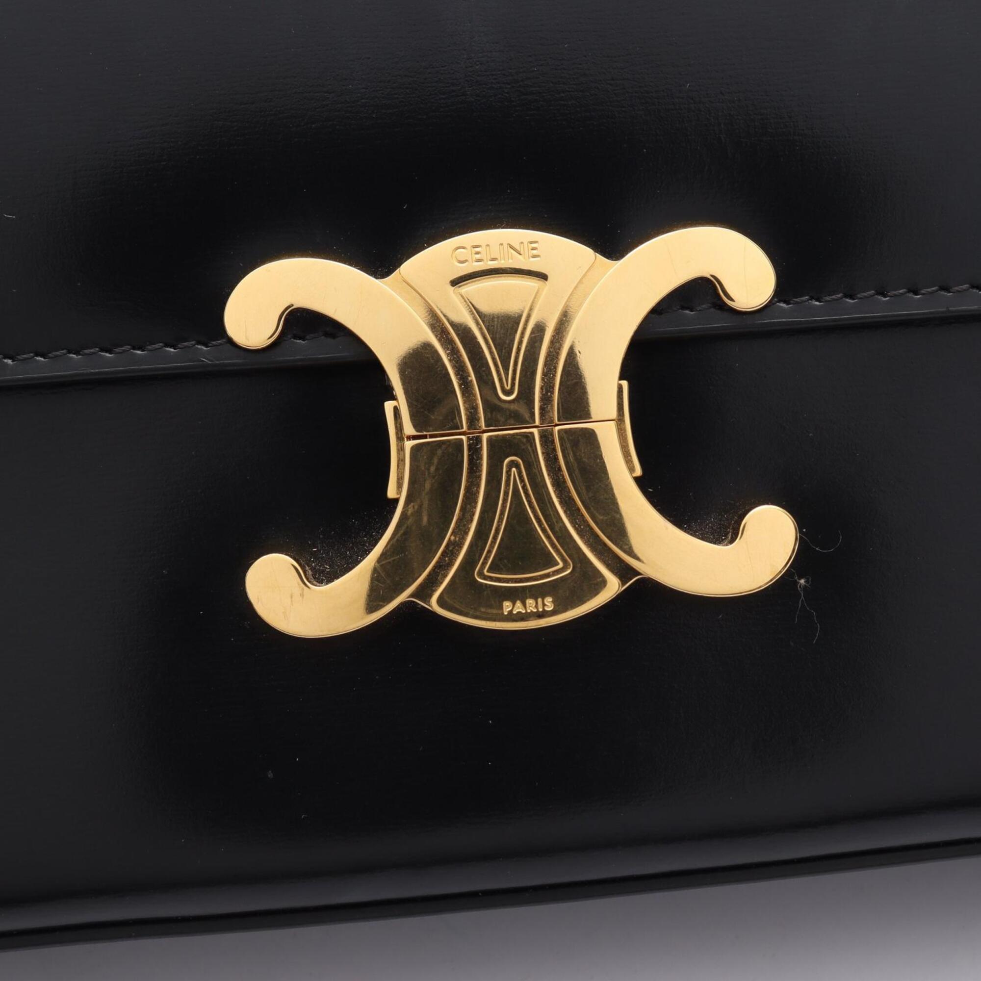 Celine Black Leather Handbag Shoulder Bag (Pre-Owned)