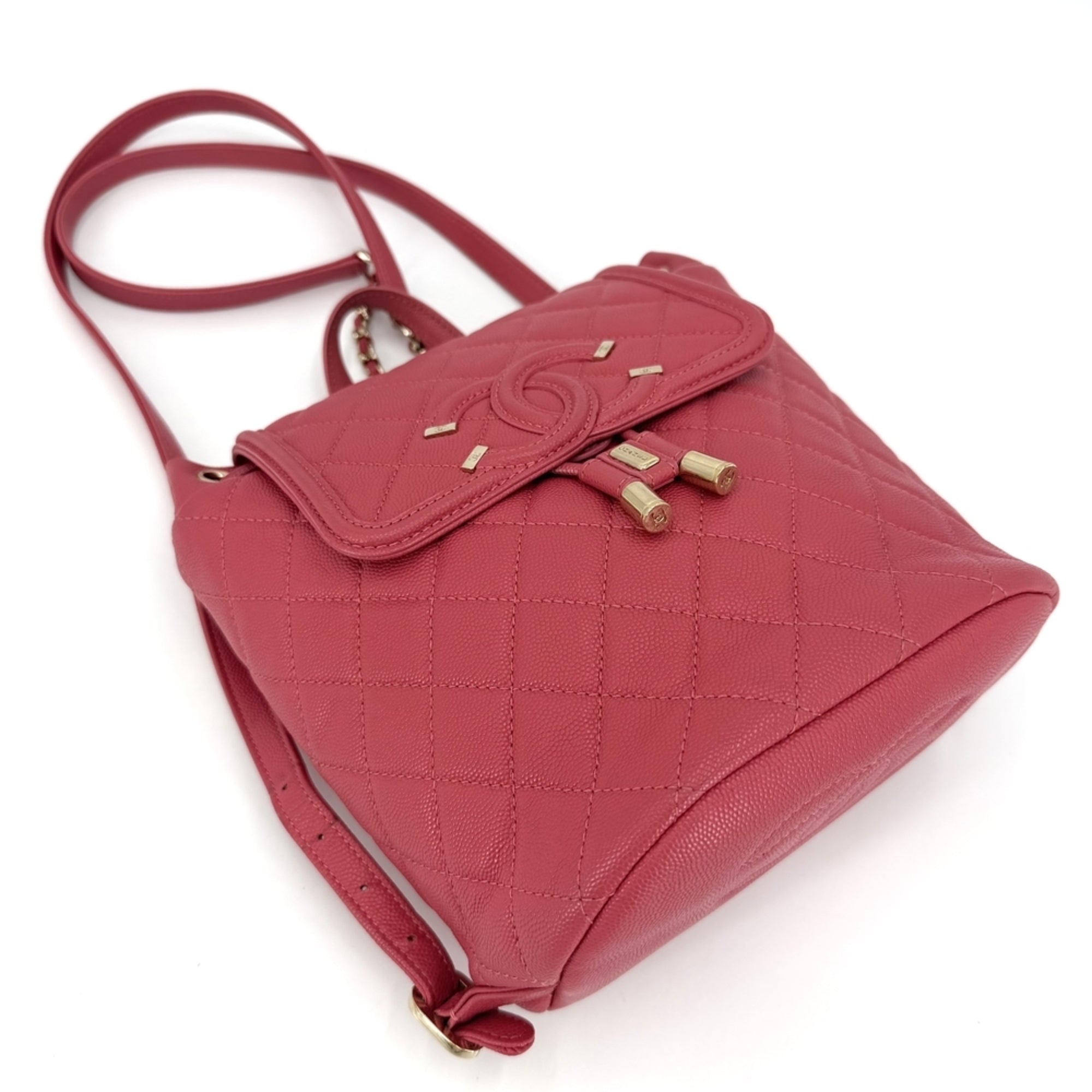 Chanel Matelasse Pink Grained Calfskin Backpack (Pre-Owned)