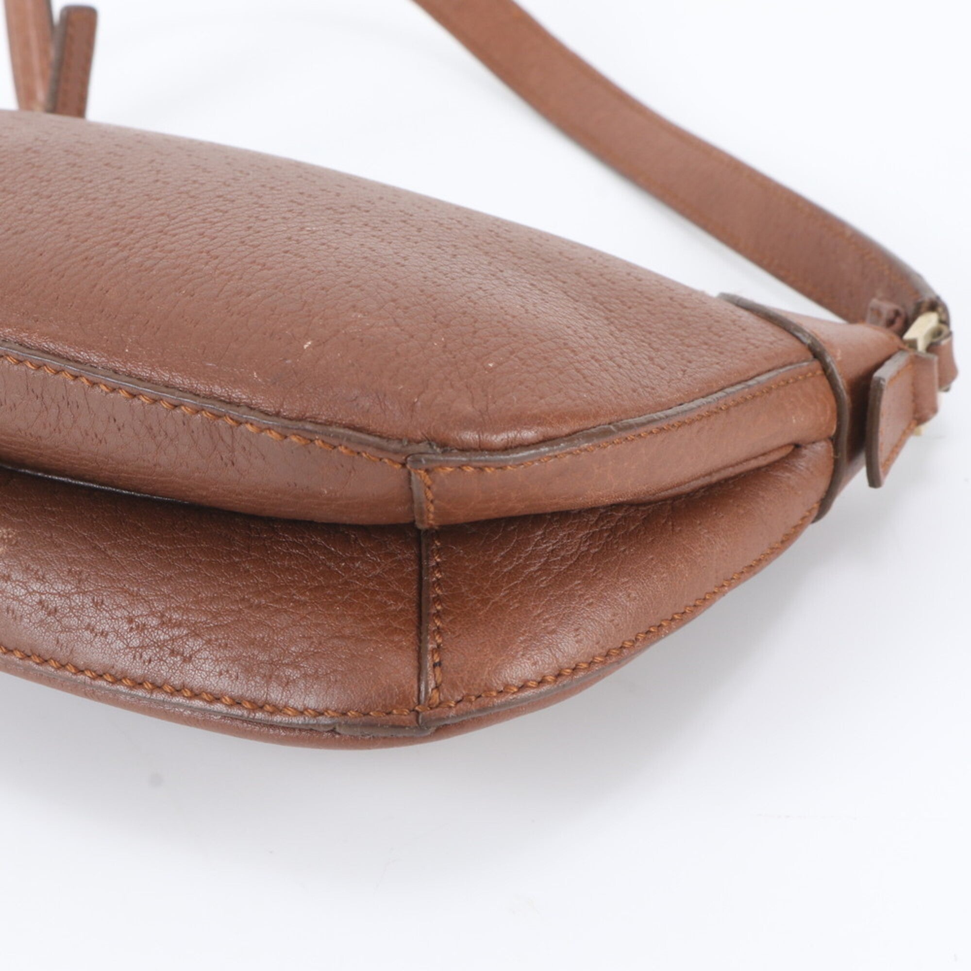 Salvatore Ferragamo Brown Leather Handbag Pouch (Pre-Owned)