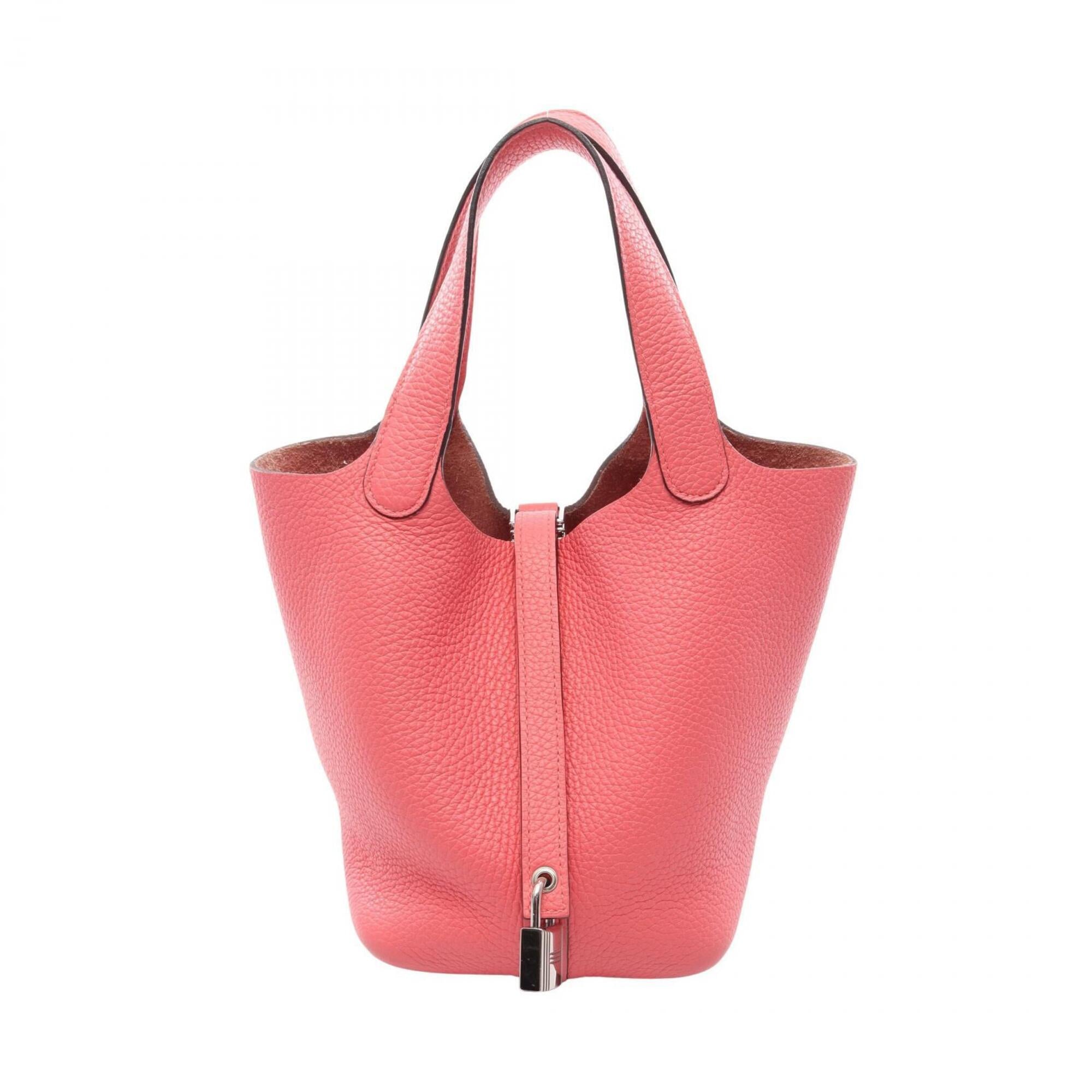Hermes Pink Rose Azalee Taurillon Clemence Leather Handbag (Pre-Owned)