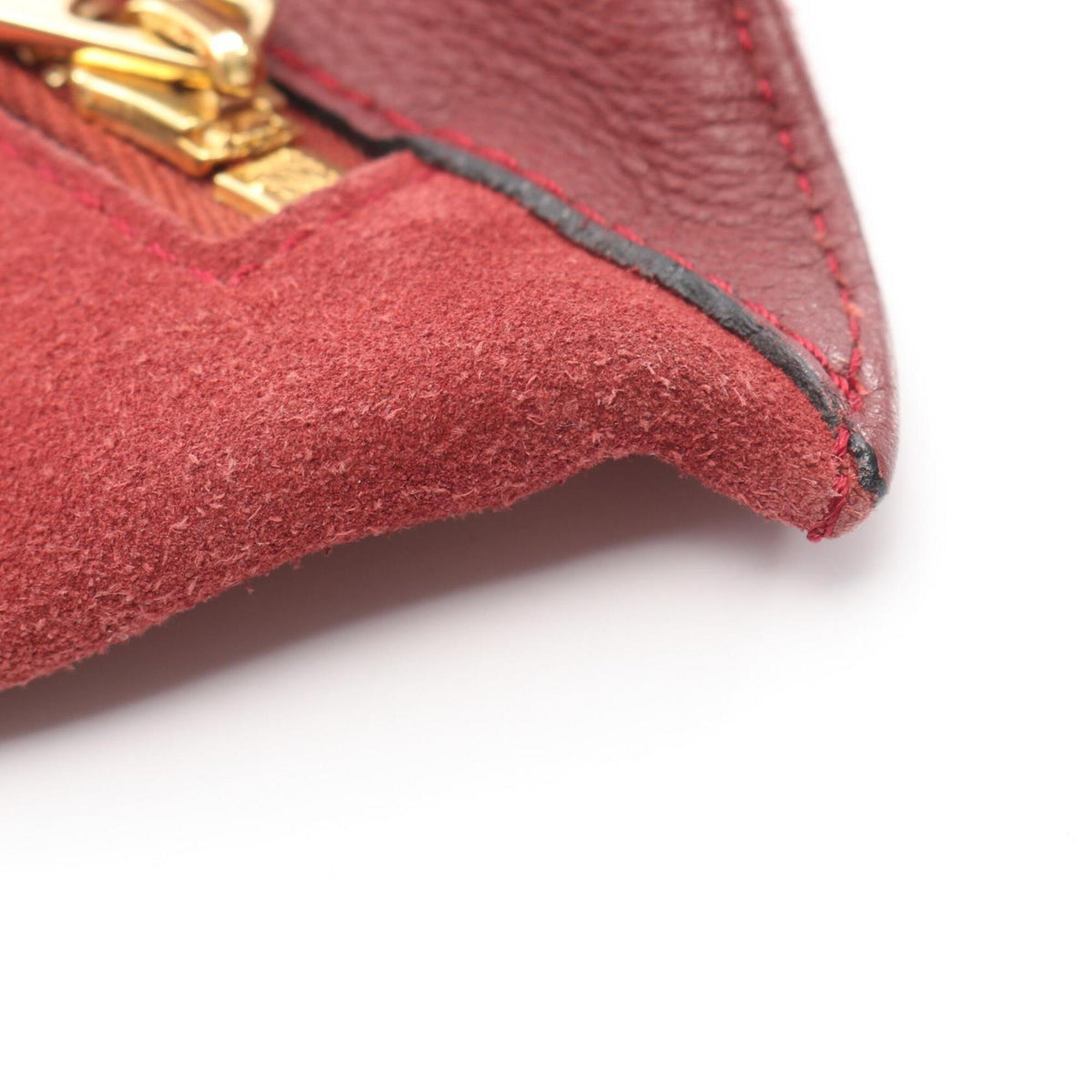 Loewe Bordeaux Suede Clutch Bag Handbag (Pre-Owned)