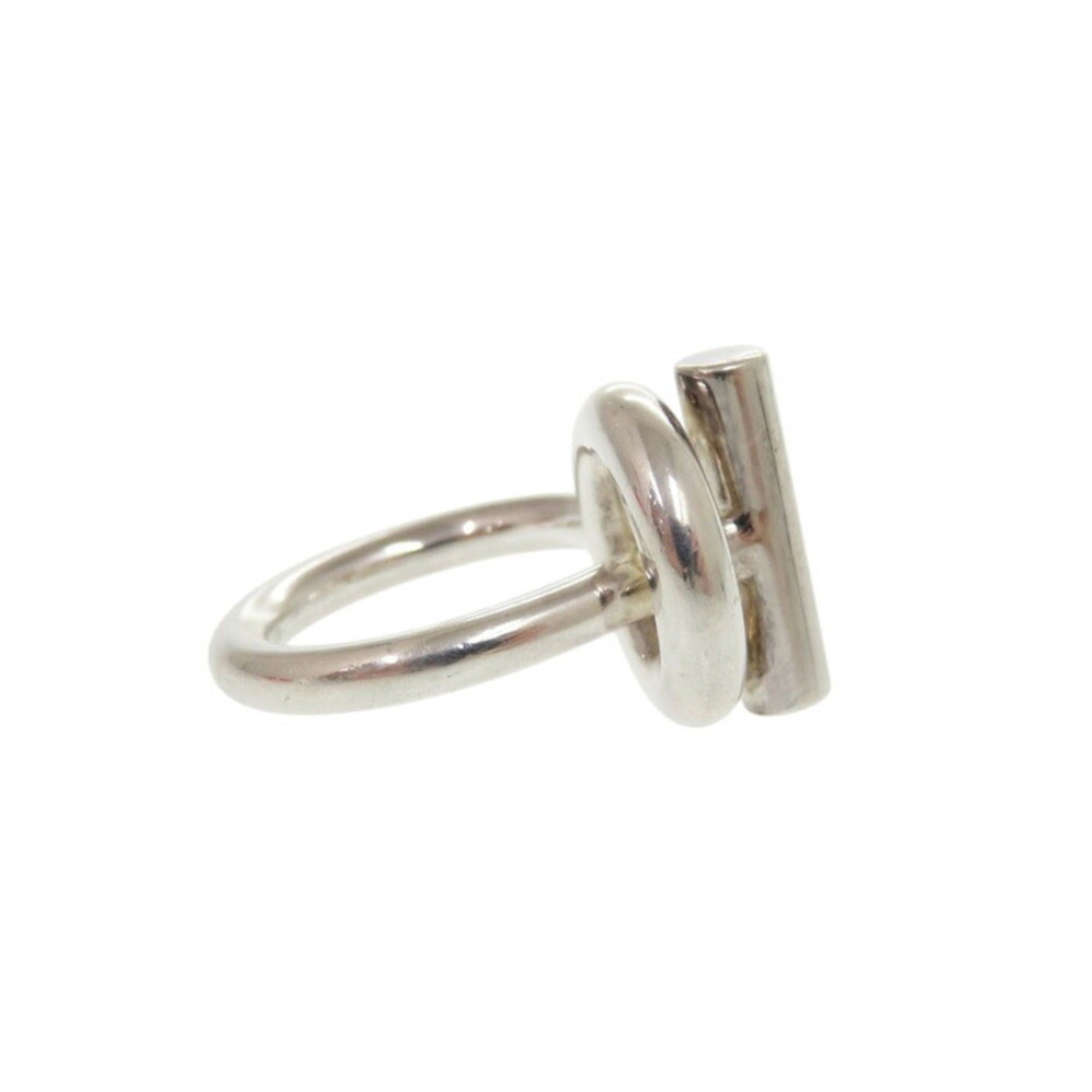 Hermes Silver Silver 925 Band Ring (Pre-Owned)