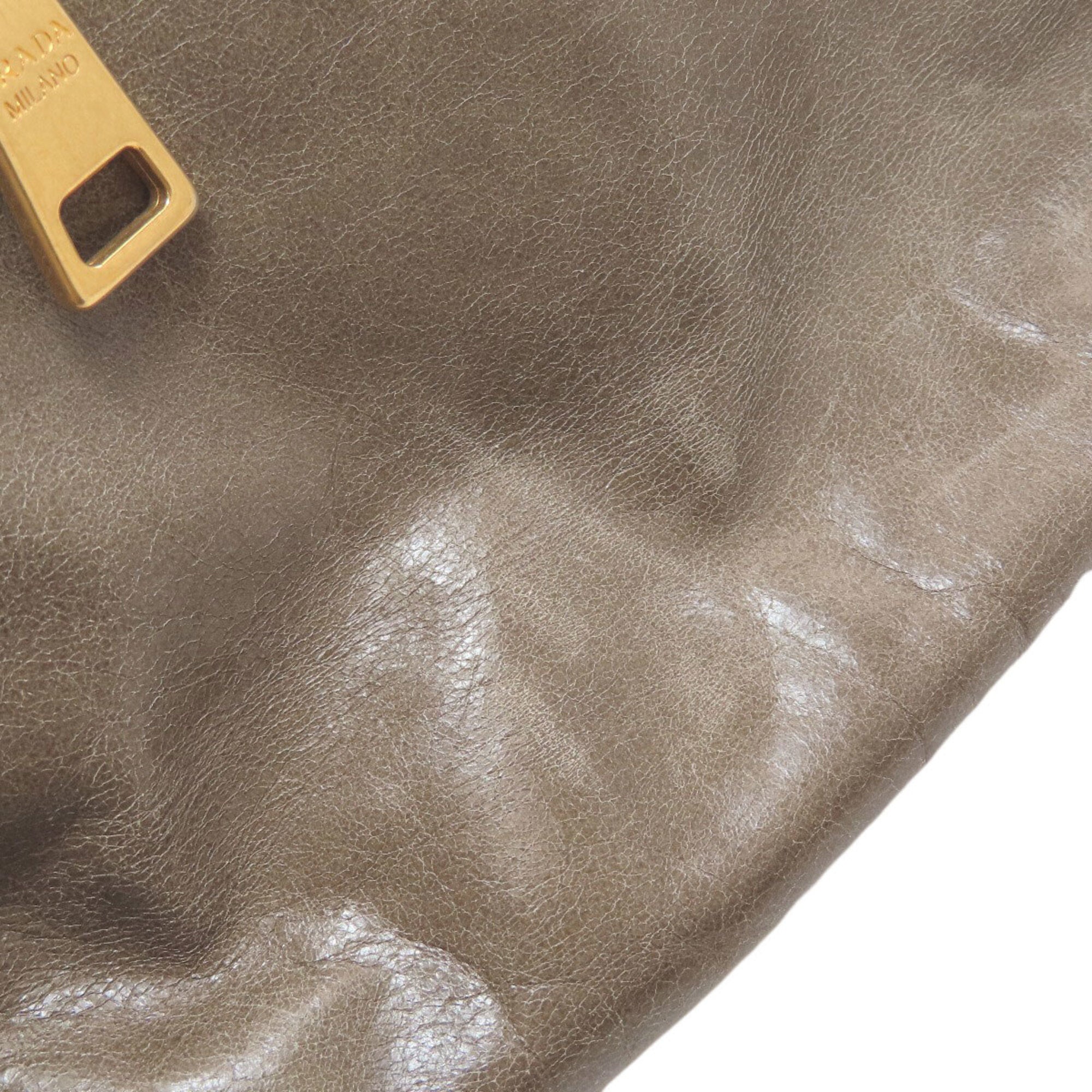 Prada Brown Leather Handbag (Pre-Owned)