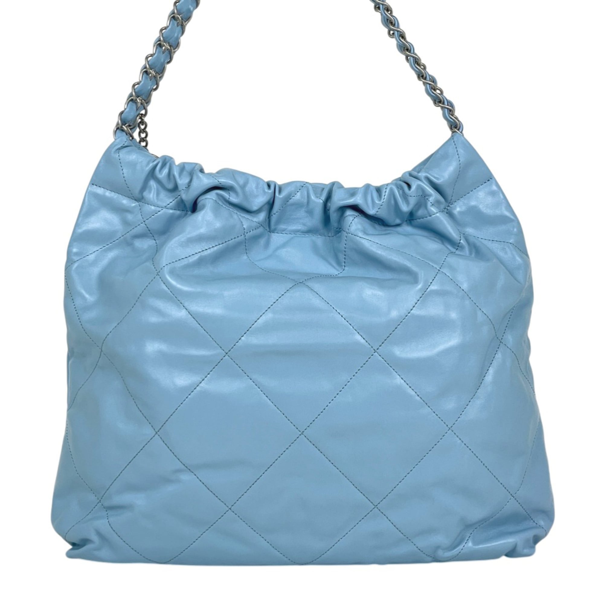 Chanel Matelasse Light Blue Leather Shoulder Bag (Pre-Owned)