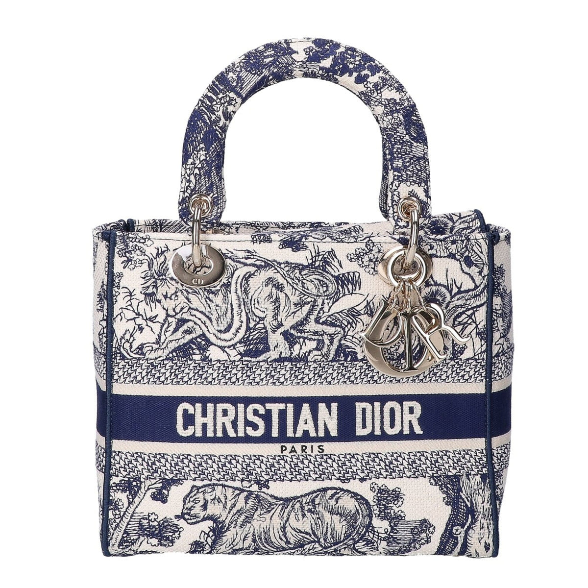 Christian Dior Blue Cotton Handbag Shoulder Bag (Pre-Owned)