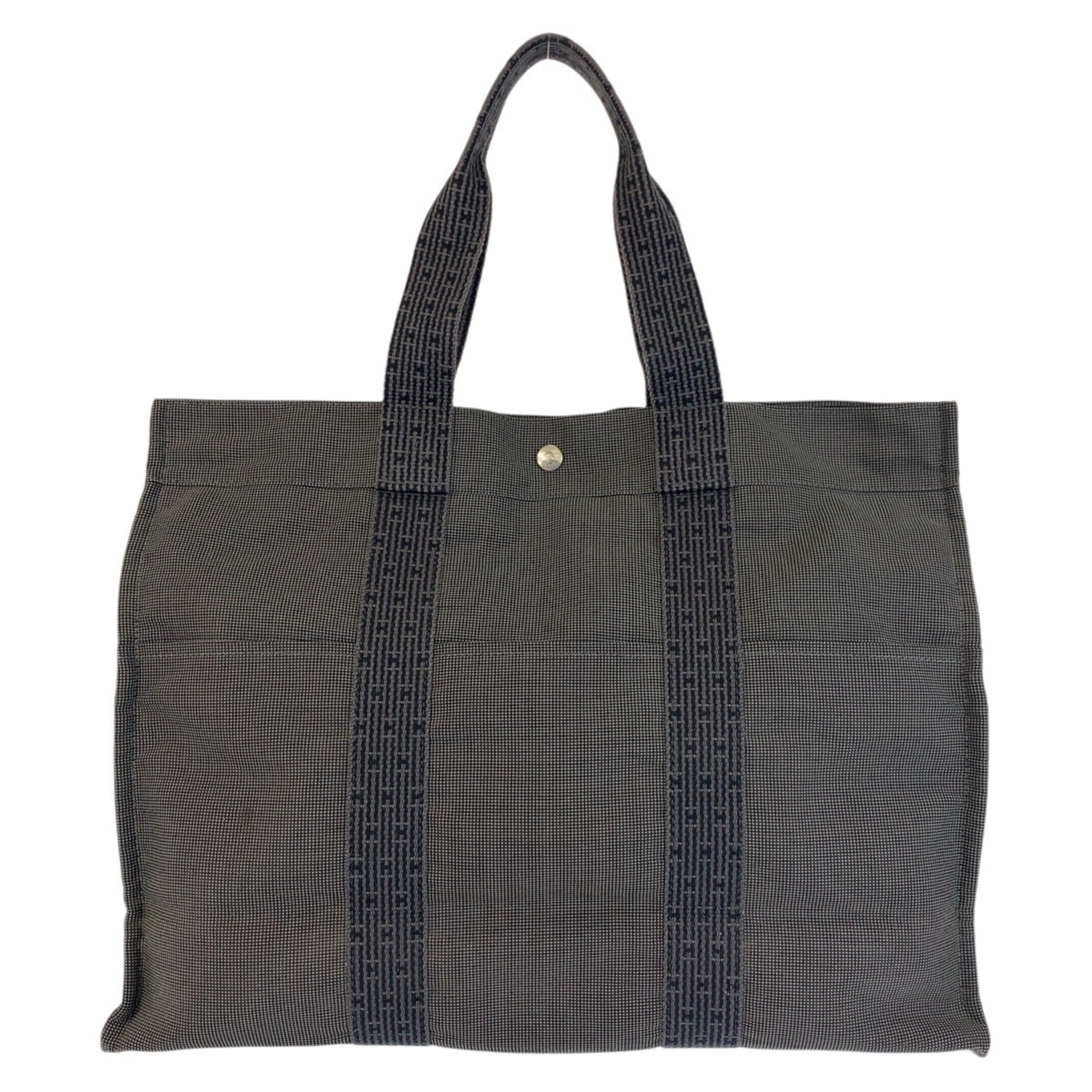 Hermes Gray Polyamide Polyester Handbag Tote Bag (Pre-Owned)